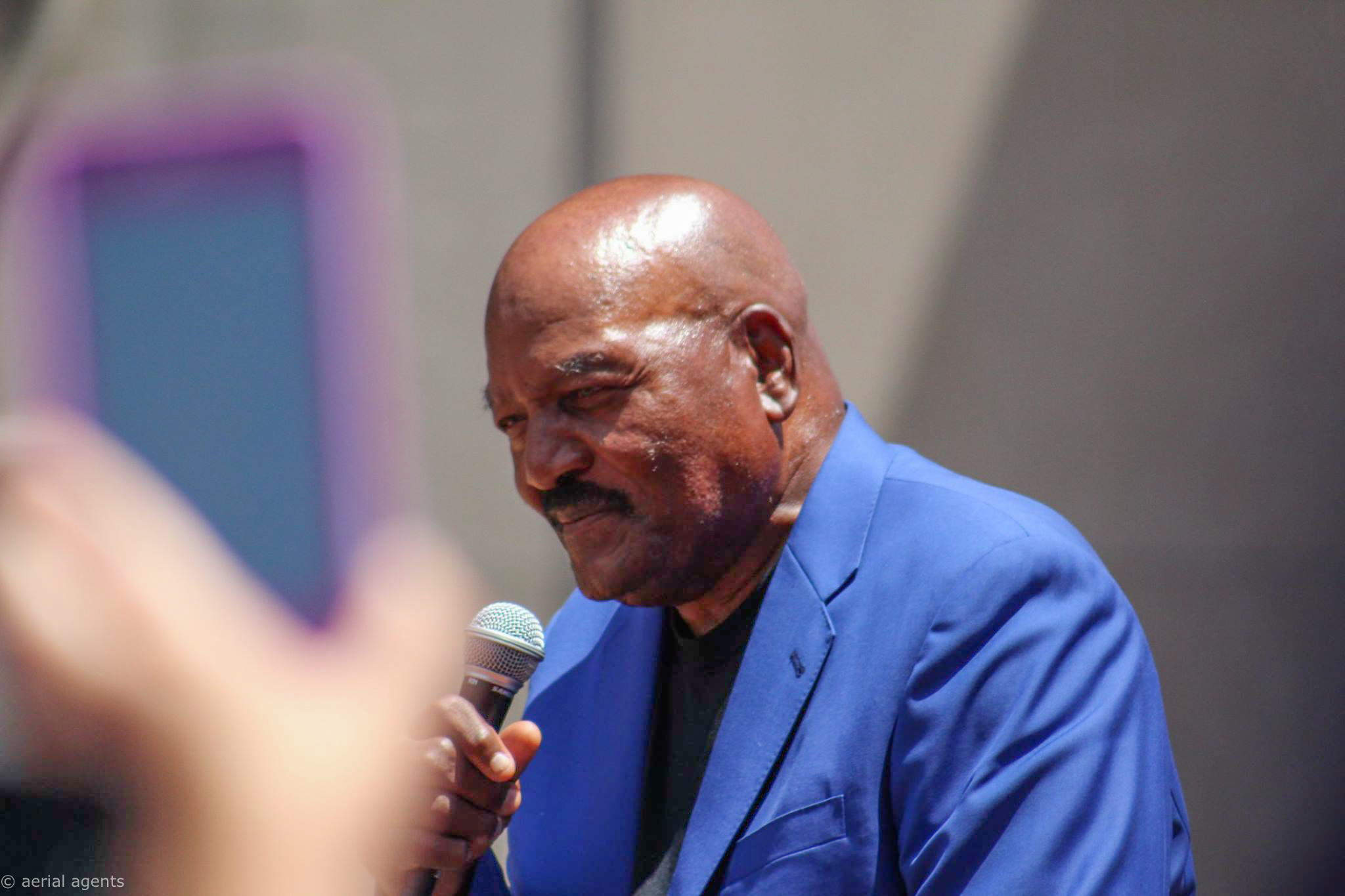Jim Brown riding in the Cavs Championship Parade