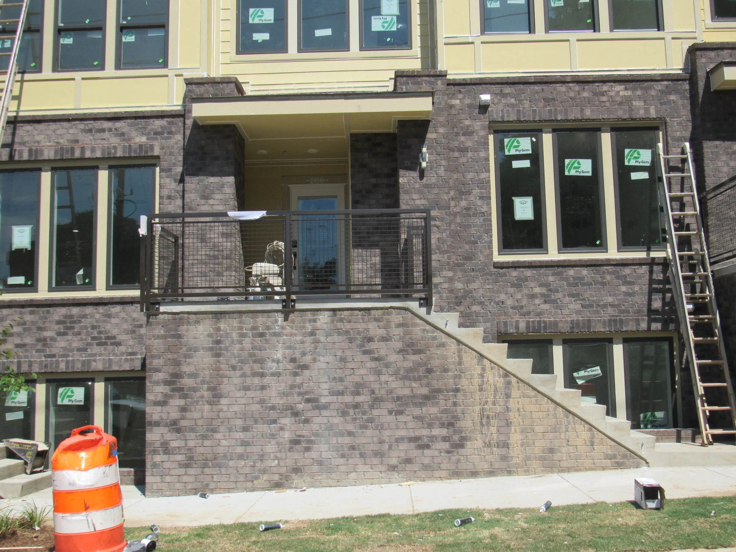 porch entry elevation at building 200, mid-construction 