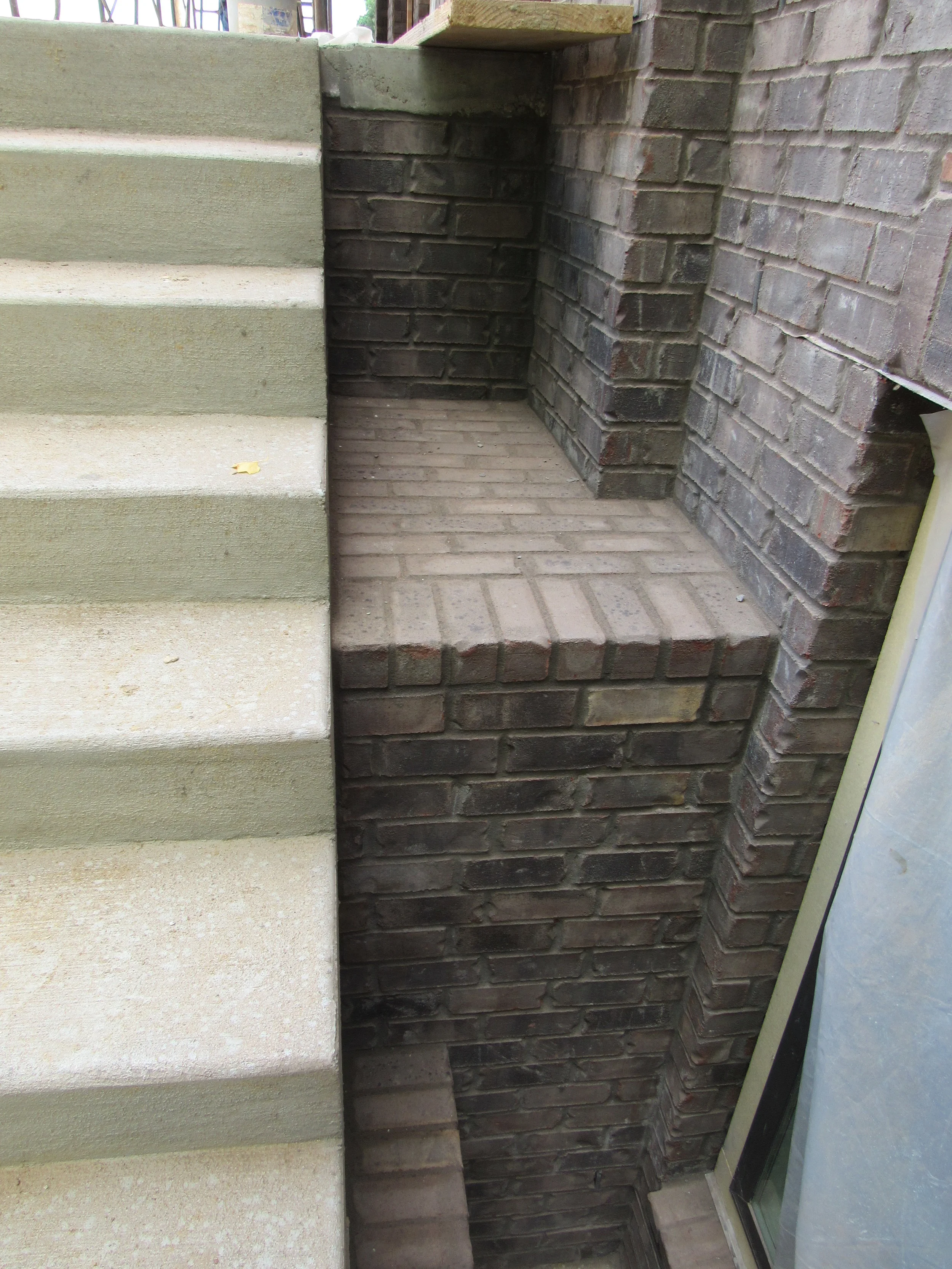  porch stair ledge detail at building 200, mid-construction 