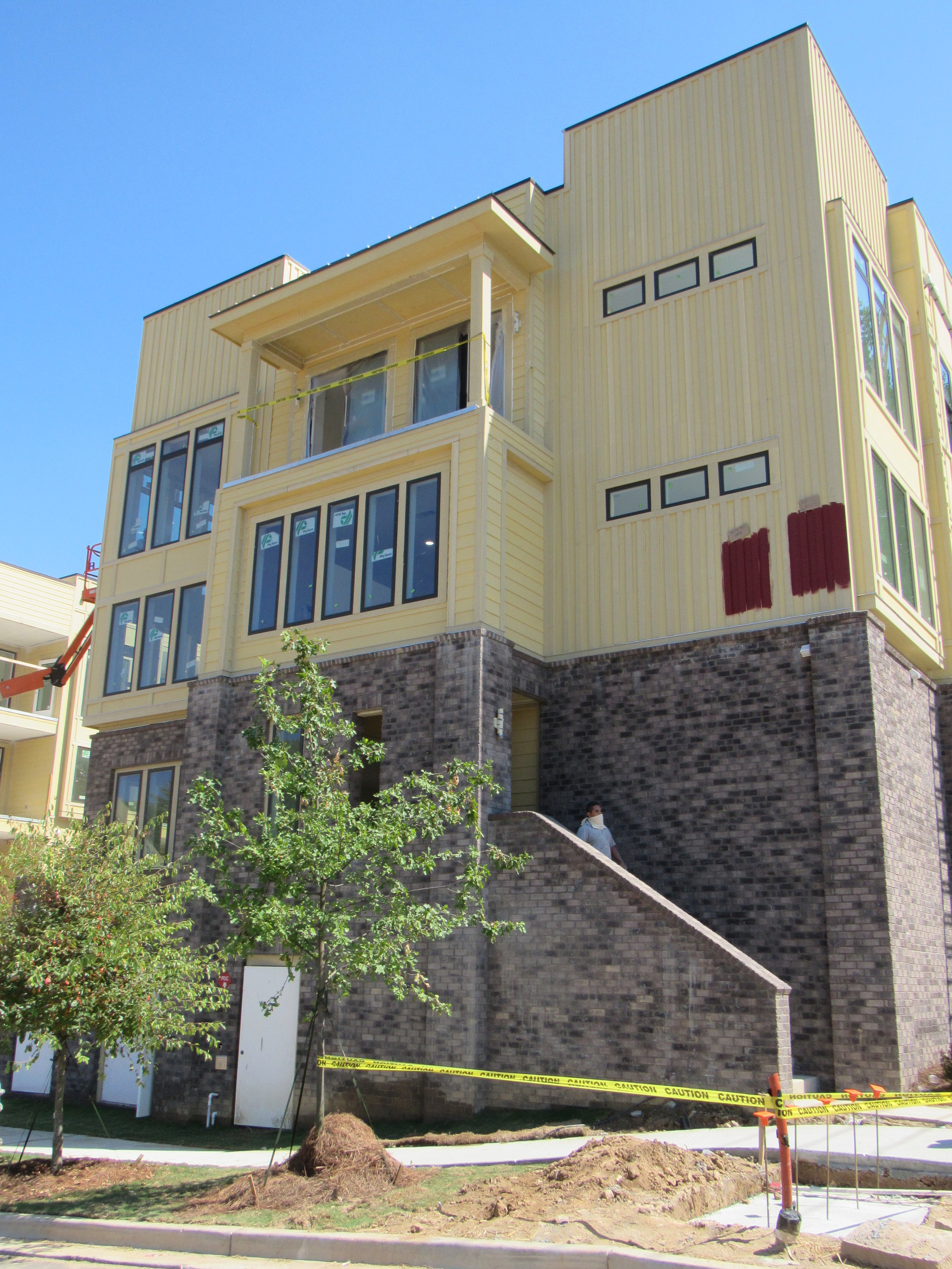  street-side elevation of building 200, mid-construction 
