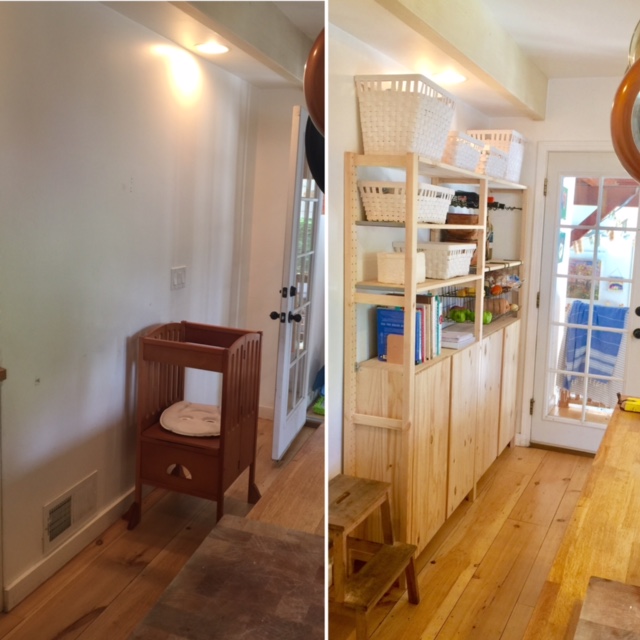 Before and after close-up - The shelves are a perfect fit!