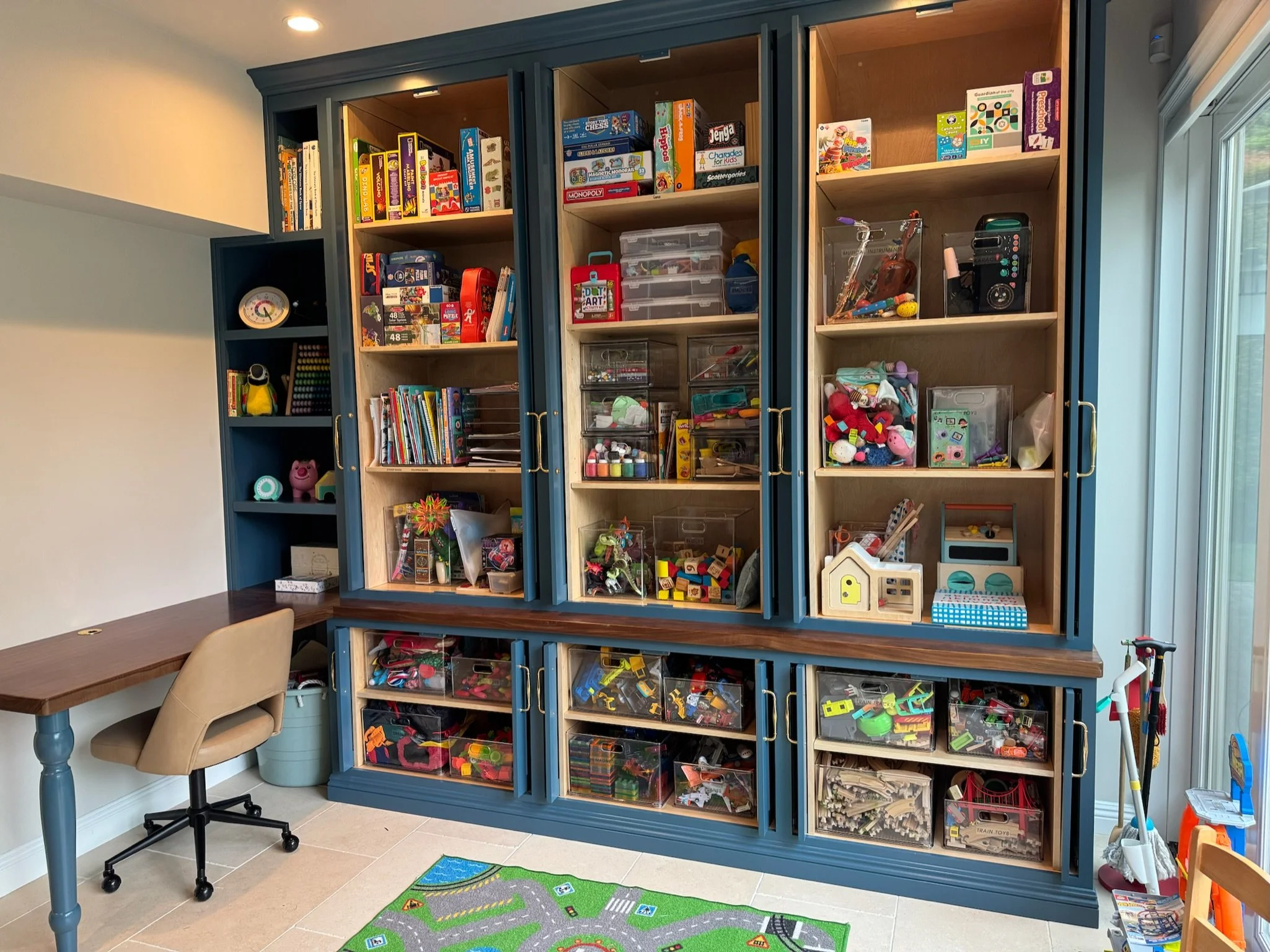 After - Toy Cabinet Organization