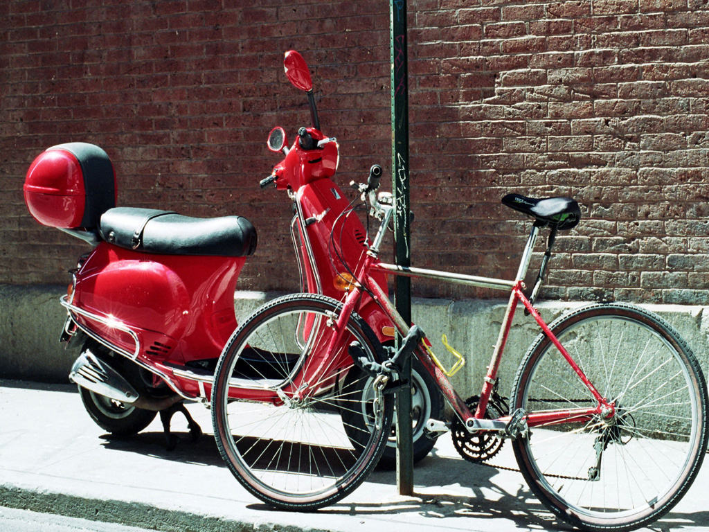 Red Vespa, Red Bicycle