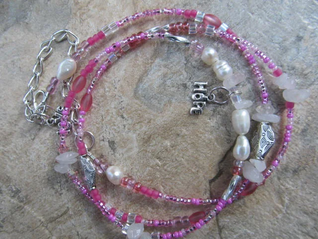 Love & Hope - Breast Cancer Awareness Pink Waist Beads