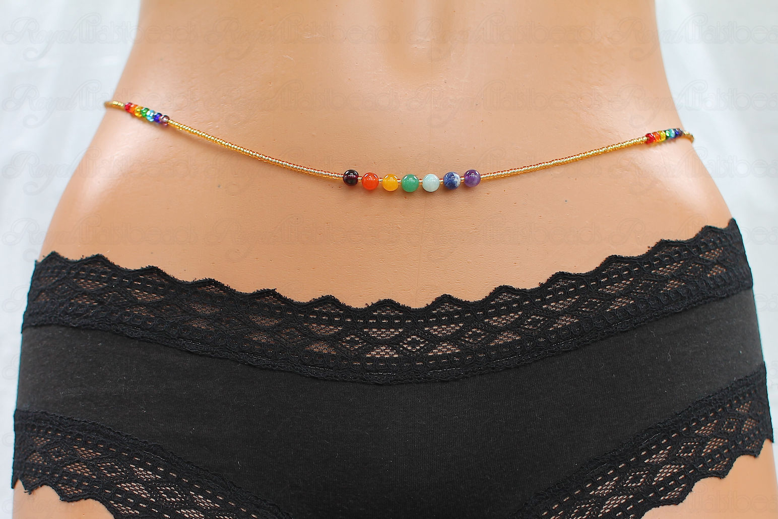 Chakra Waist Beads With Real Stones Amethyst 