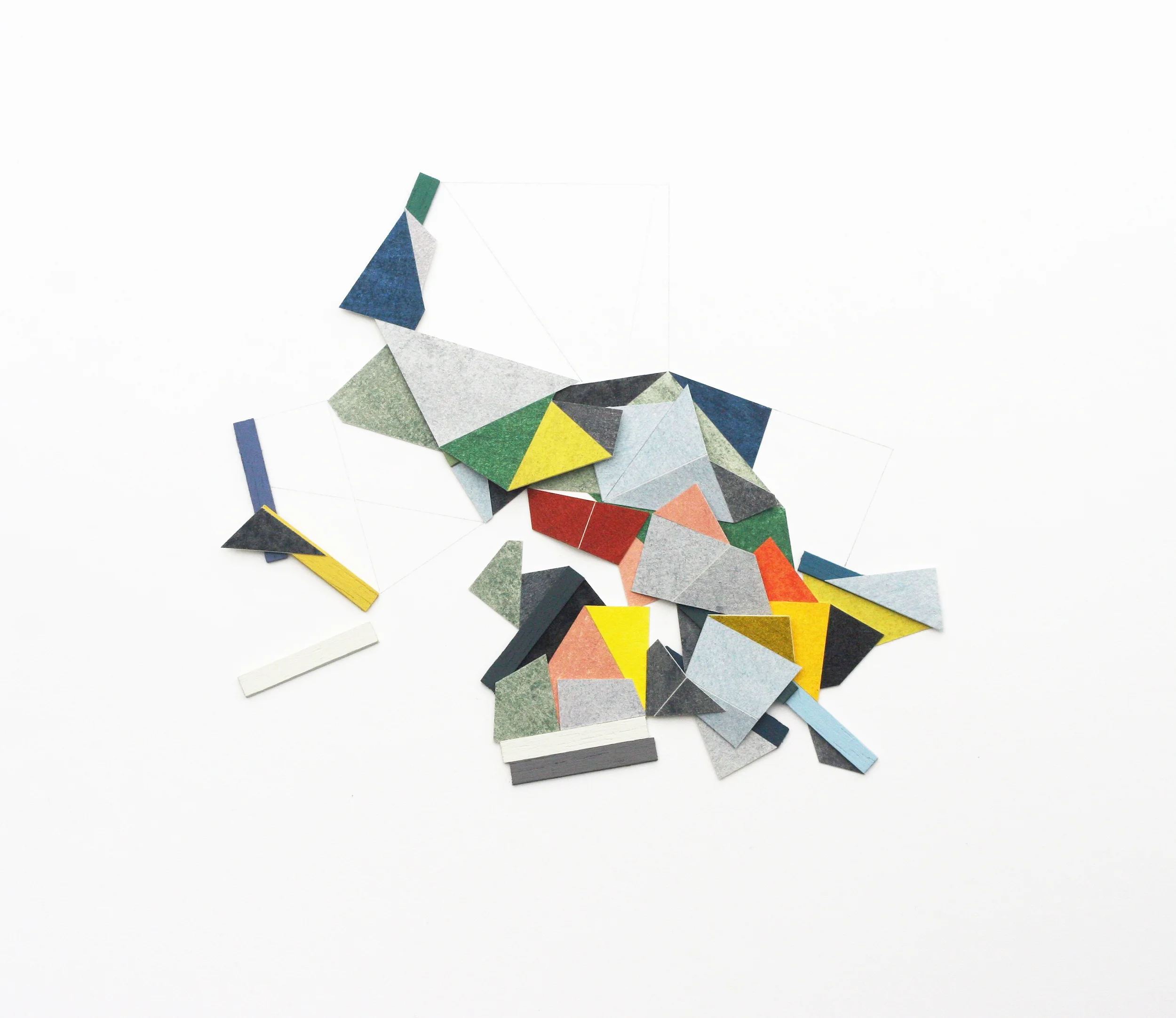  Construction 11, 375 x 326 x 8mm, conservation board, balsa wood, paint, oil pastel, pencil,&nbsp;2015 