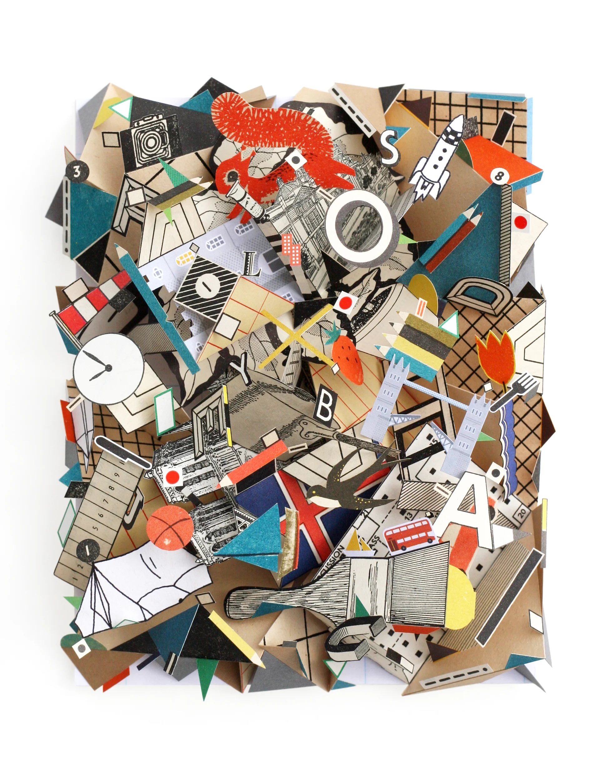  Untitled, 120 x 150 x 80mm,&nbsp;paper, card, glue, 2013 (commission for  Work/Life  3, the  UPPERCASE  directory of illustration) 