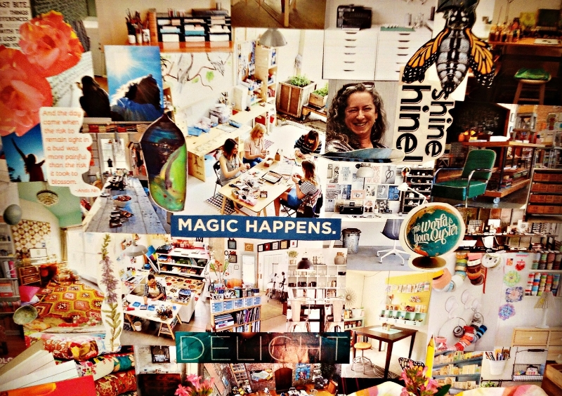 This was the dreamboard collage I created when i wanted to manifest my art teaching studio. Believe it or not, I moved into Unfold Studio only a few months later!