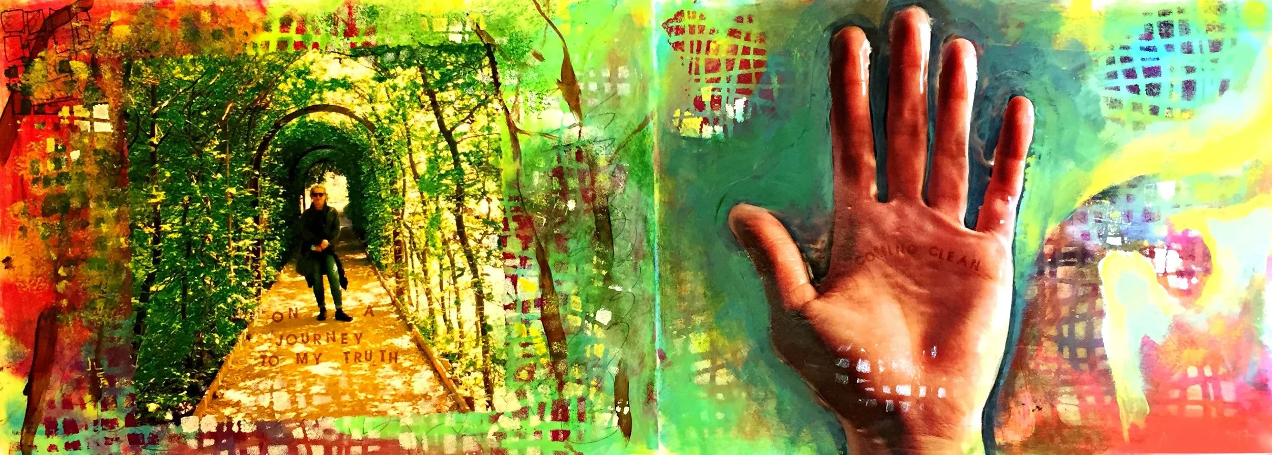 art journal page: "On a Journey to my Truth"