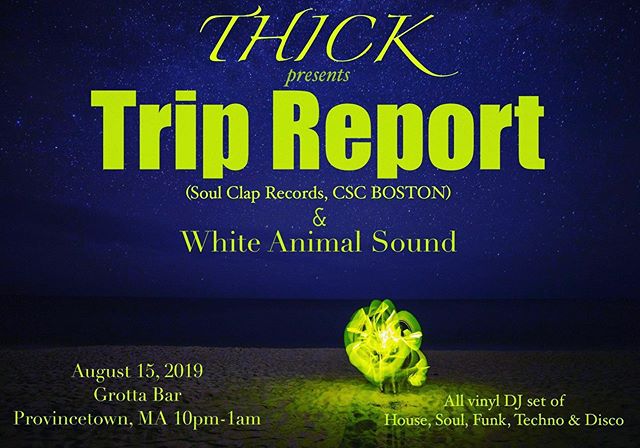 Next Thursday the 15 at THICK at the Grotta Bar we&rsquo;re excited to welcome Soul Clap records artist TRIP REPORT for an all vinyl excursion. @jedarmour.tripreport will be building a vibe with slabs of house, disco and techno until 1 AM after an in
