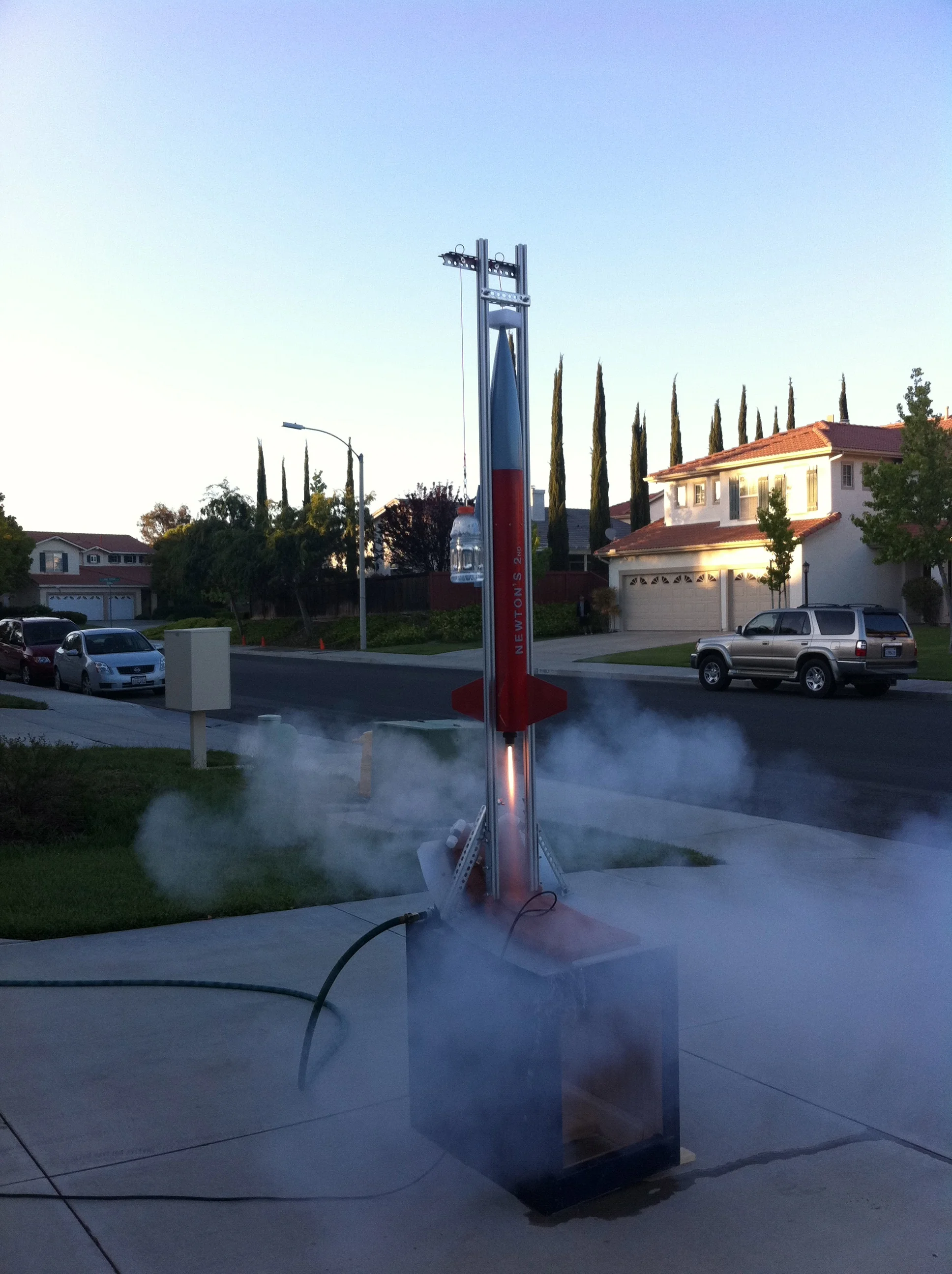 The front yard isn't off limits for testing. 