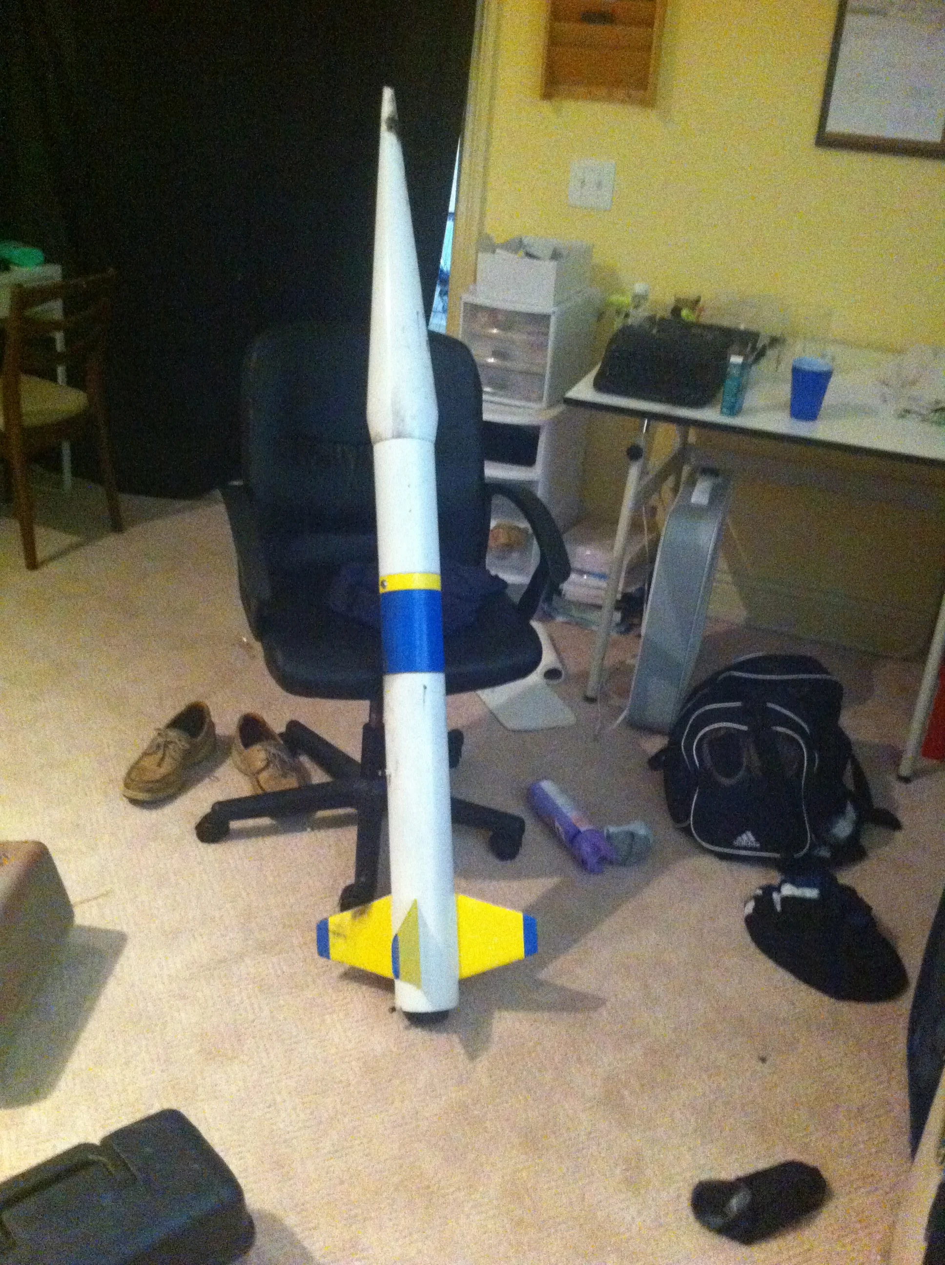 A 4" nike smoke downscale after launch in the desert south of UCSD. 