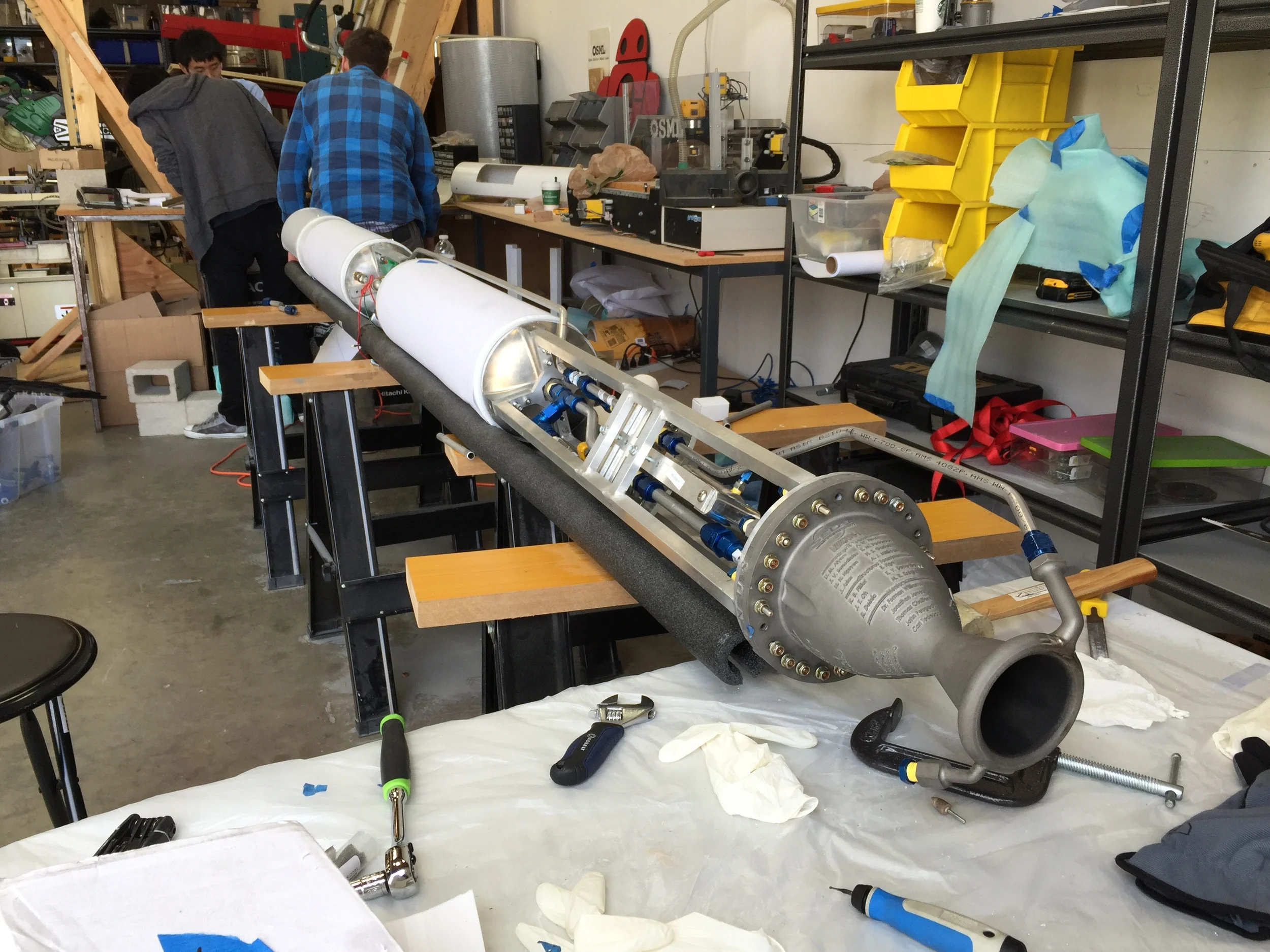 The new lox tank is directly above the propellant feed plumbing and main valve, Galahad.