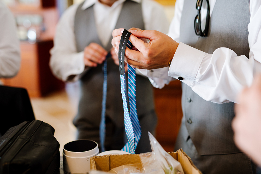 Groomsman getting ready