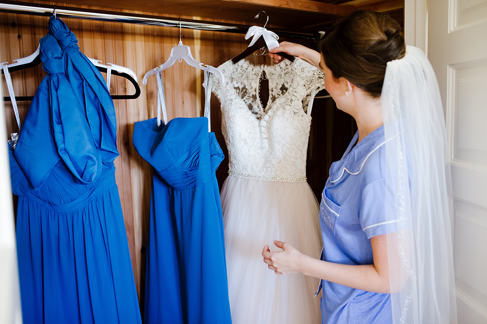 bride with her gown