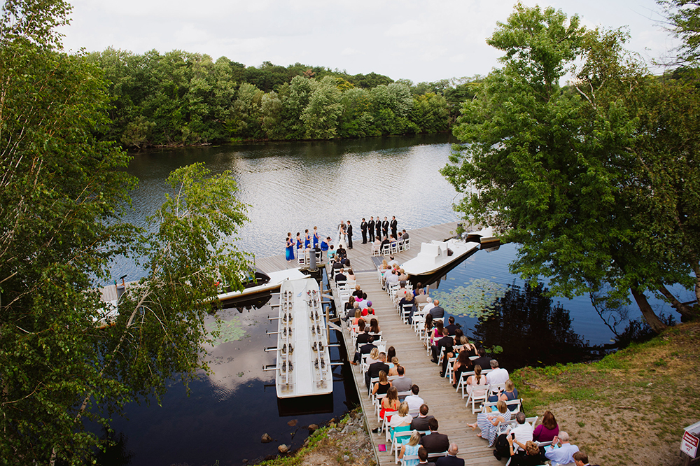 Outdoor ceremony at Harry Parker Boathouse