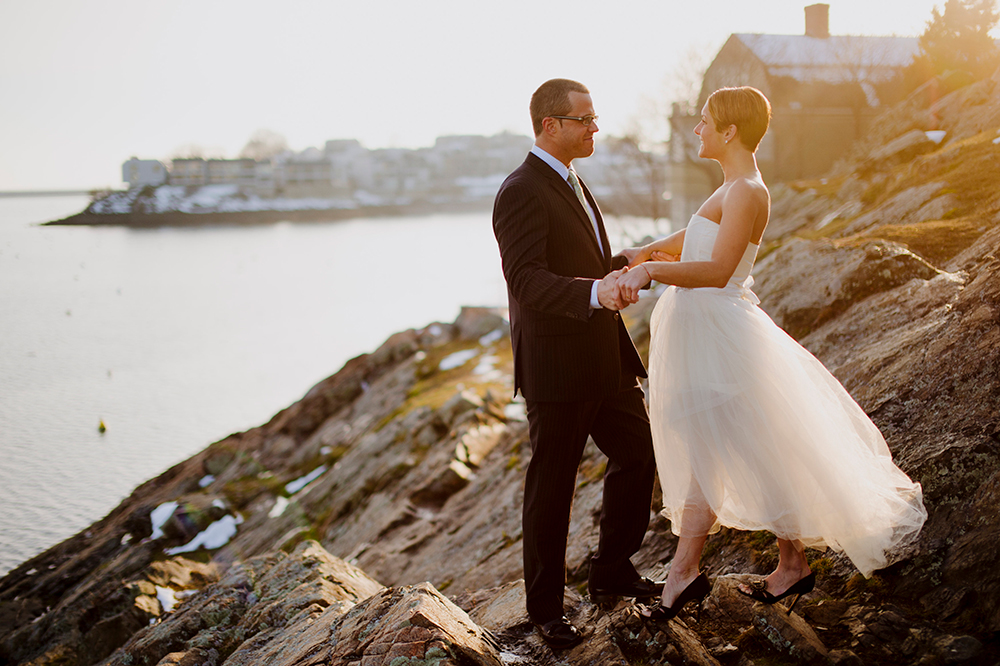 Bride and Groom portrait in Marblehead