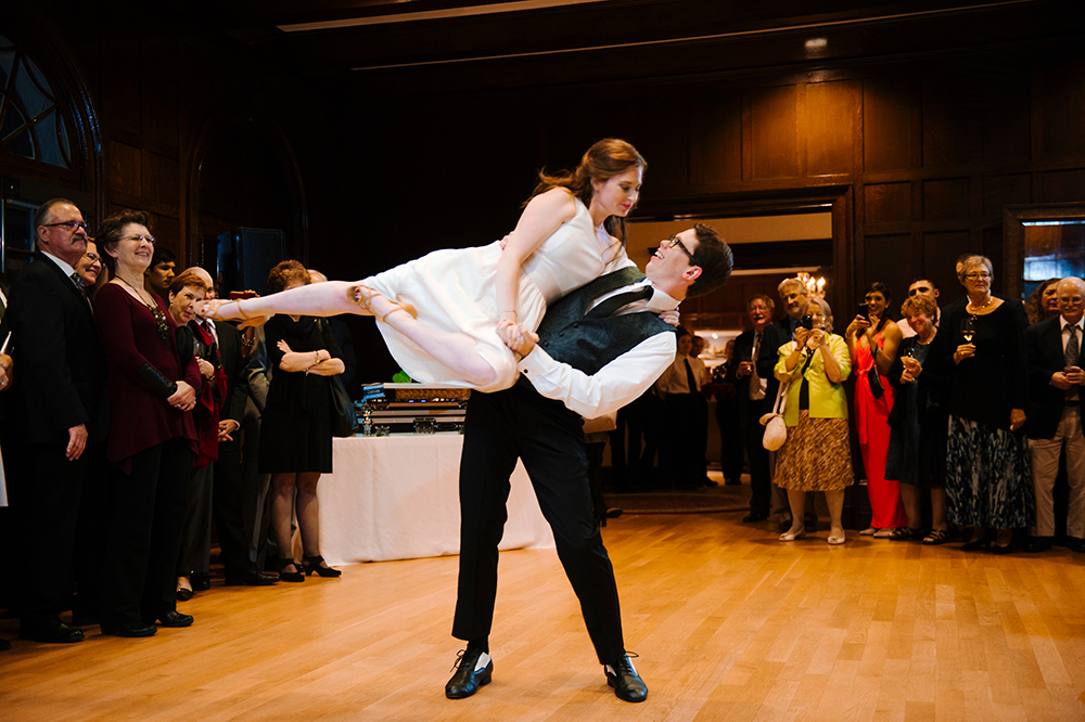 Choreographed bride and groom first dance at the Connors Center, Dover