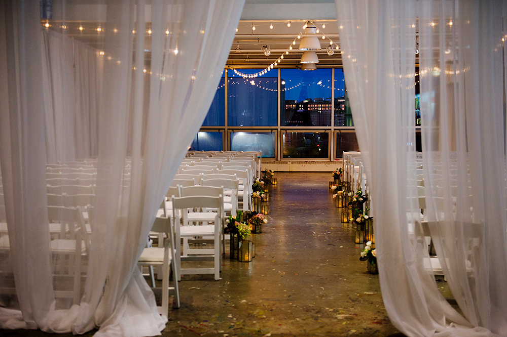 Ceremony space at Artists For Humanity, Boston