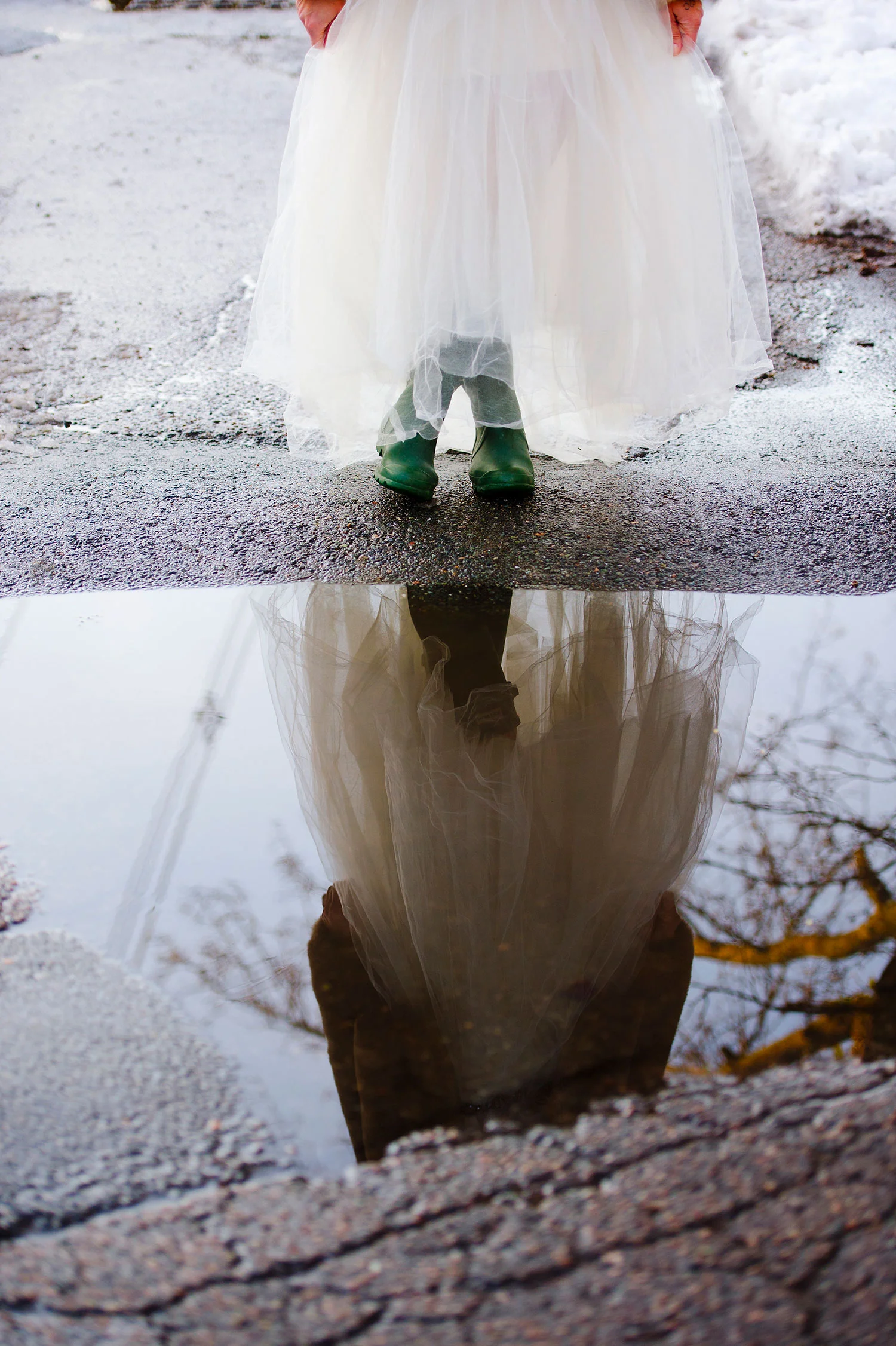 Boston city wedding on a rainy day