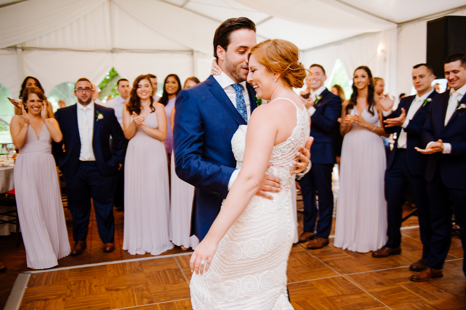 Bride and groom dance at Mansion on Turner Hill