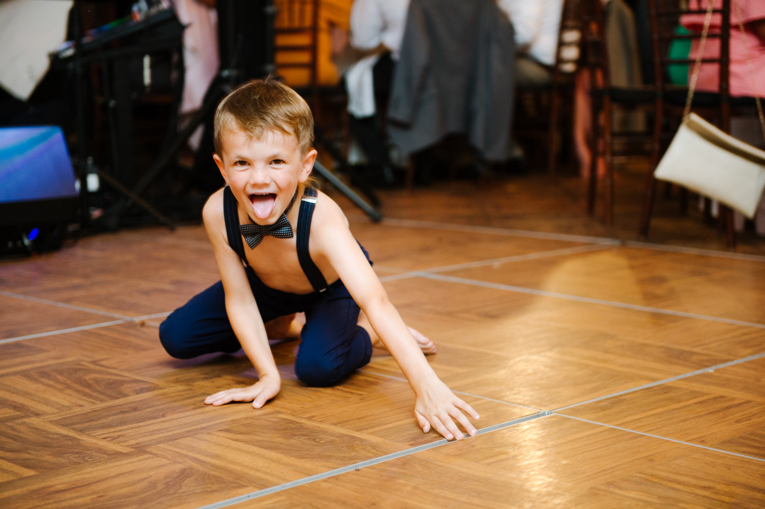 Ring bearer dances at Mansion on Turner Hill