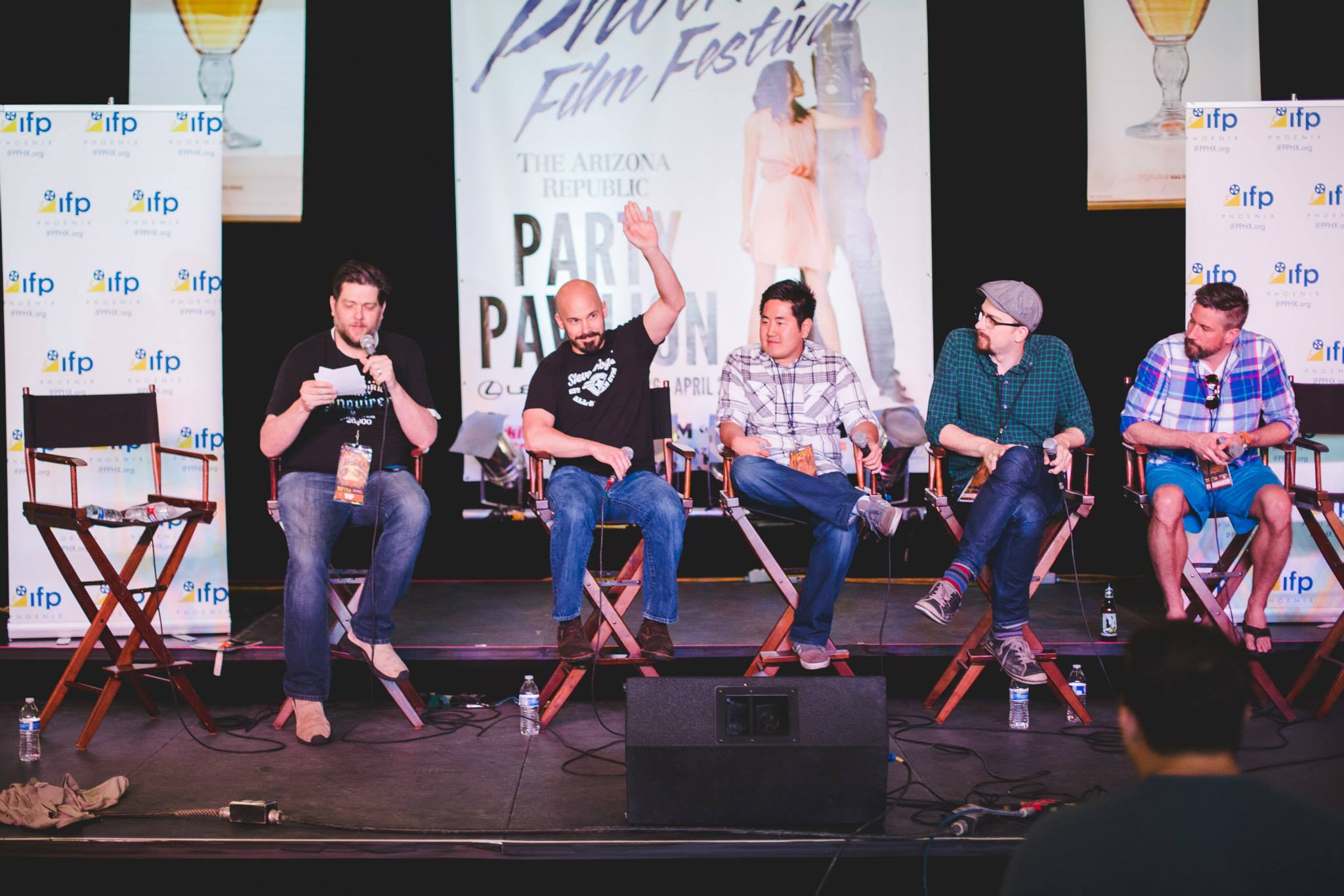 Short Filmmakers' Panel with moderator Zak Forsman , Une Liberation director Brian Crewe , Drone director Justin S. Lee , DLG director Chad McClarnon, and I Owe You producer Jason Tostevin