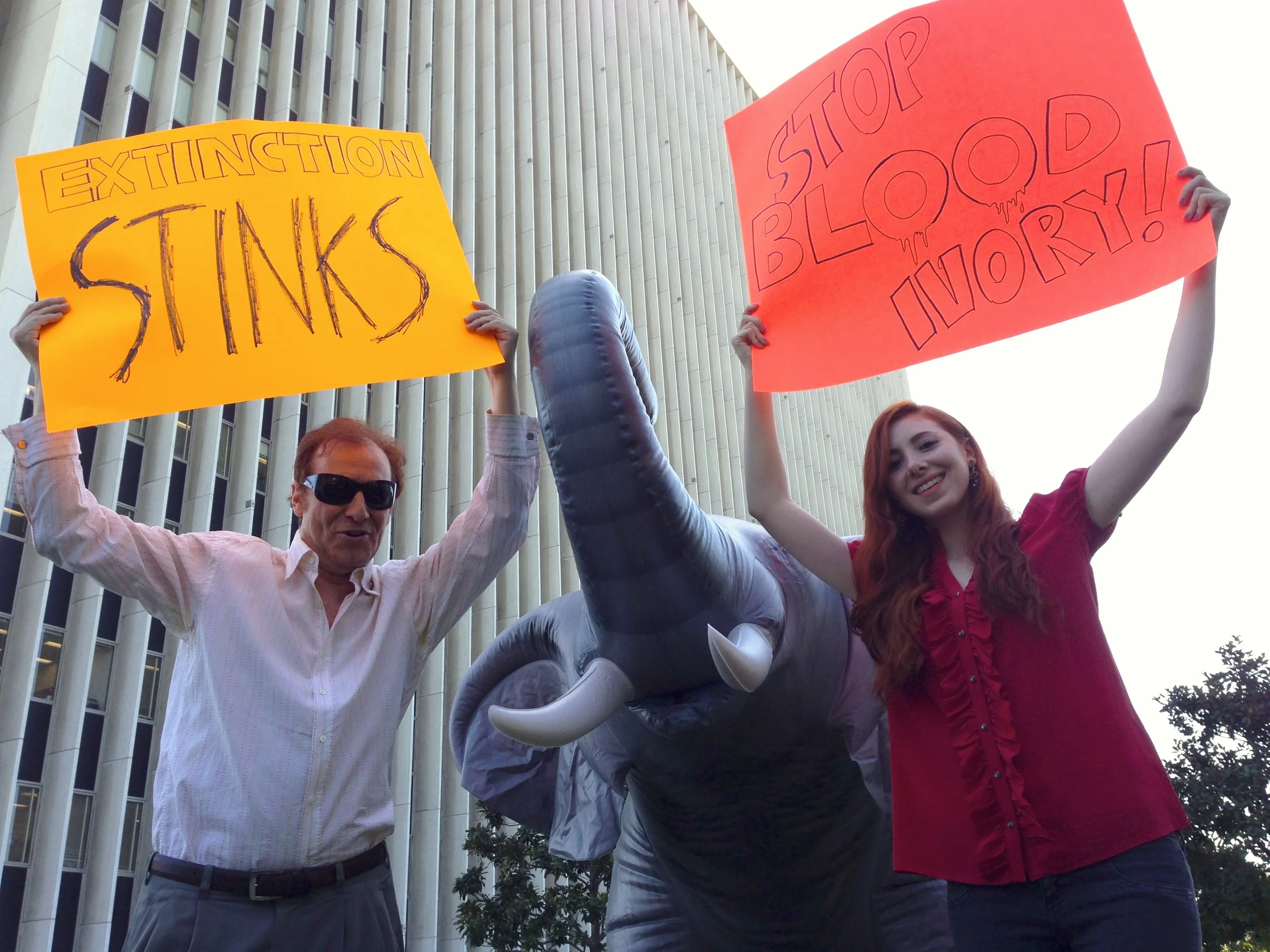 Craig & Fiona at the March For Elephants in LA
