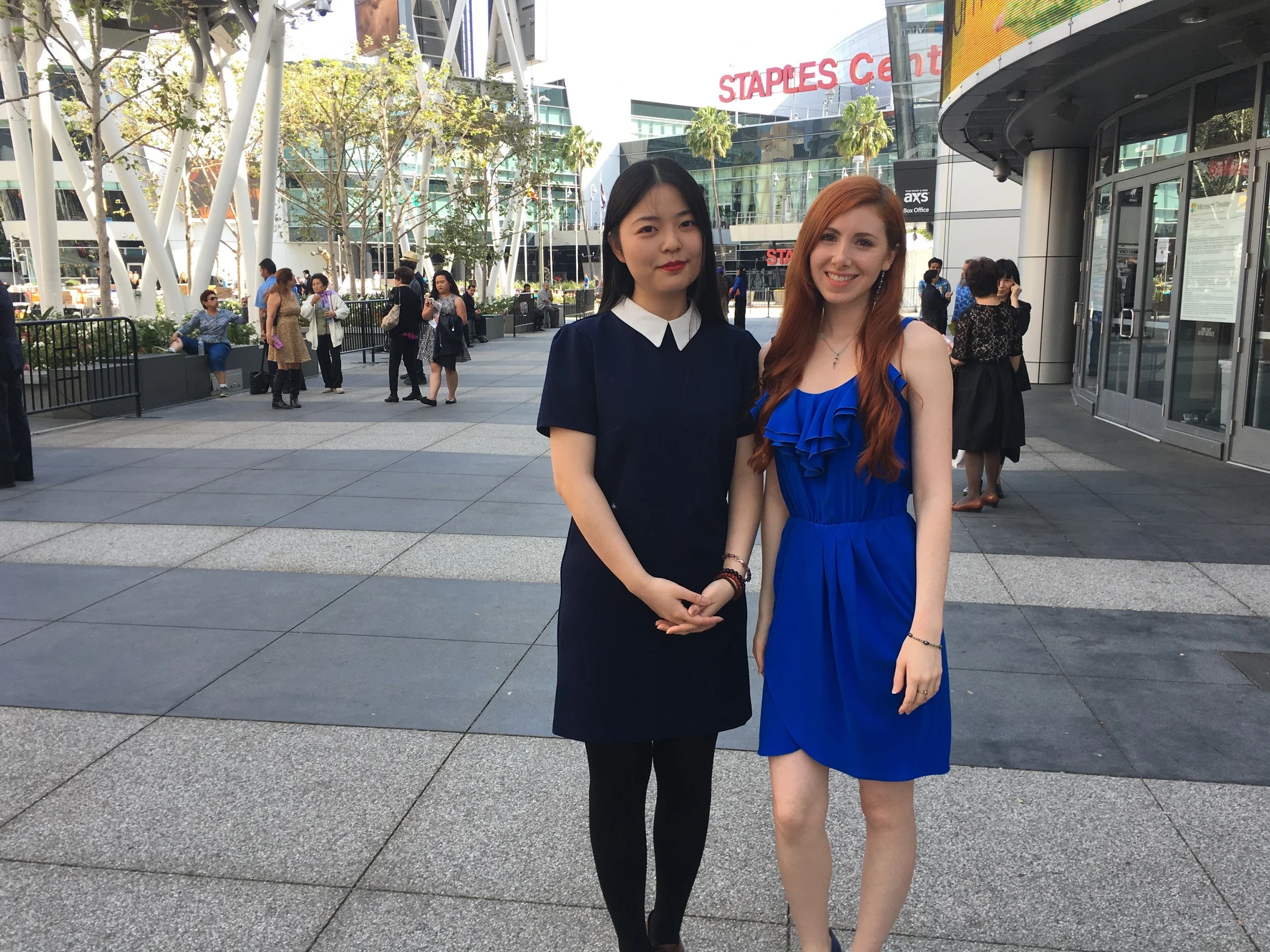 Fiona and her children's book illustrator at Chinese TV media appearence