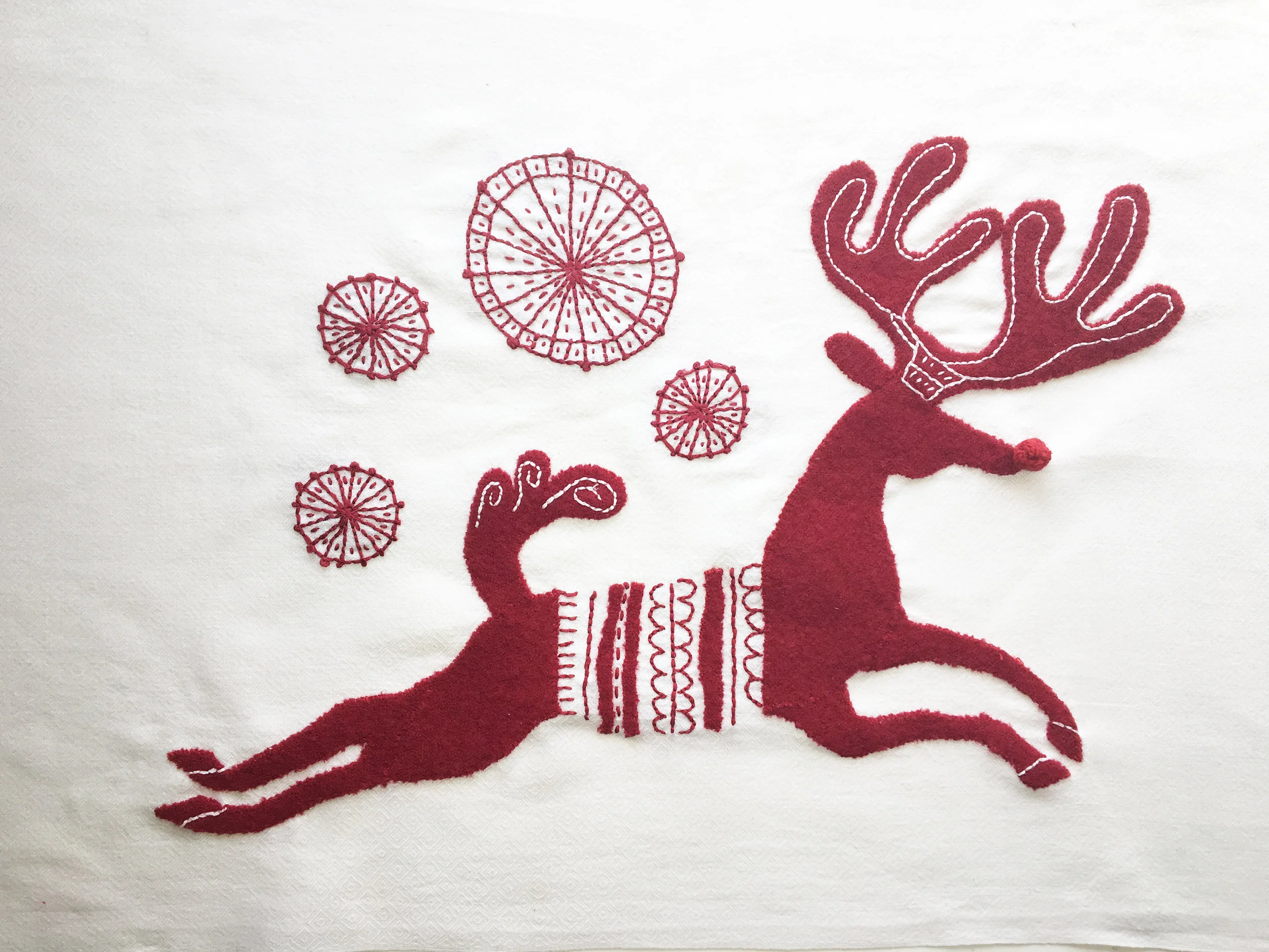 Reindeer and Snowflakes