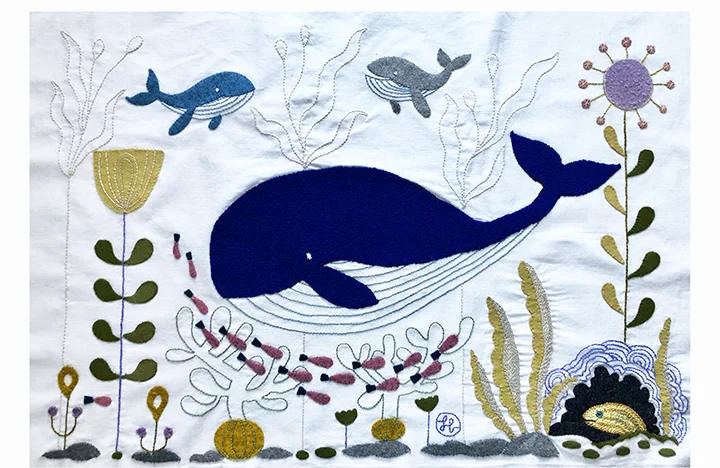 Under the Sea Embroidery and Applique on Linen 2018