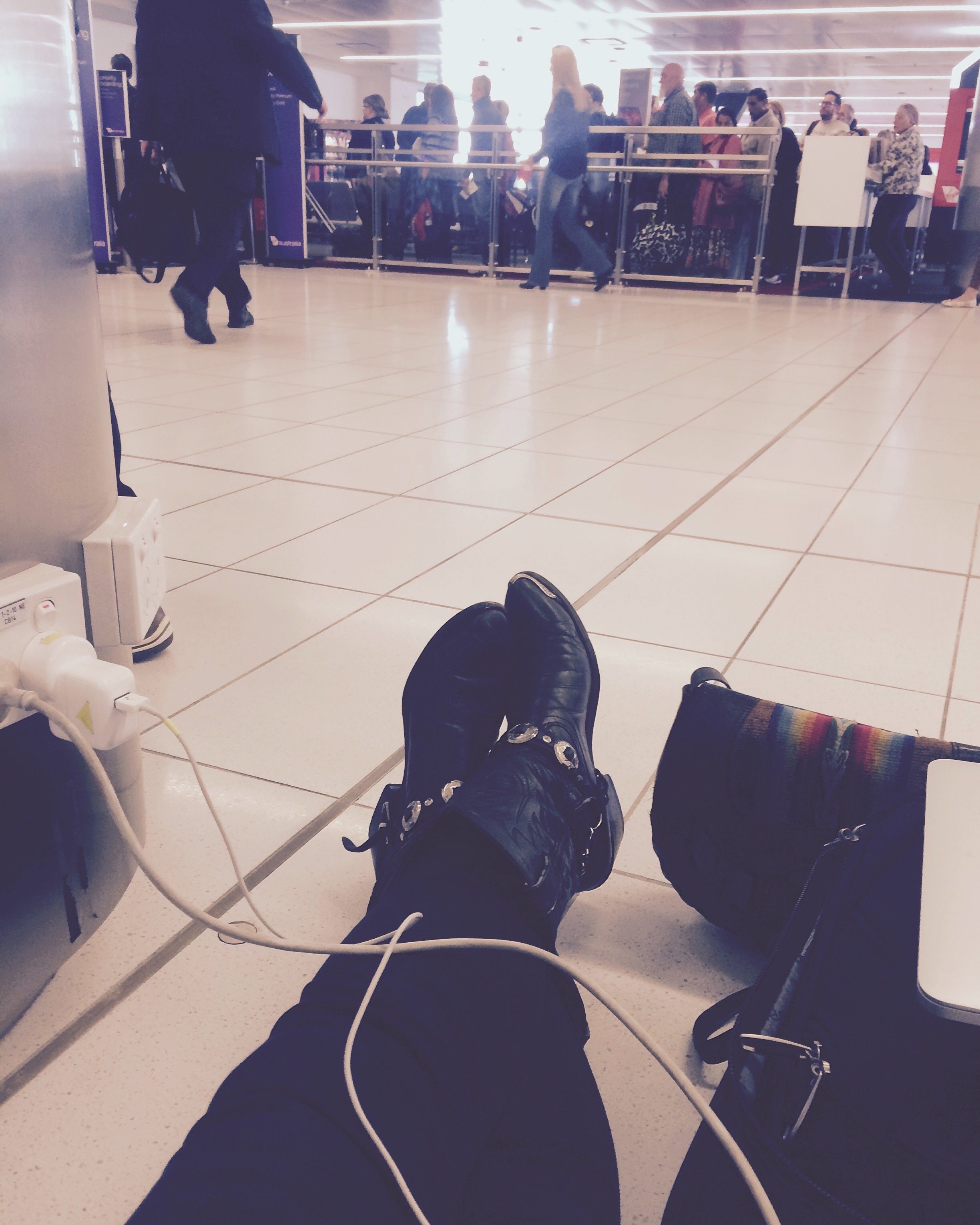 My airport style. Sit & charge till the last call!