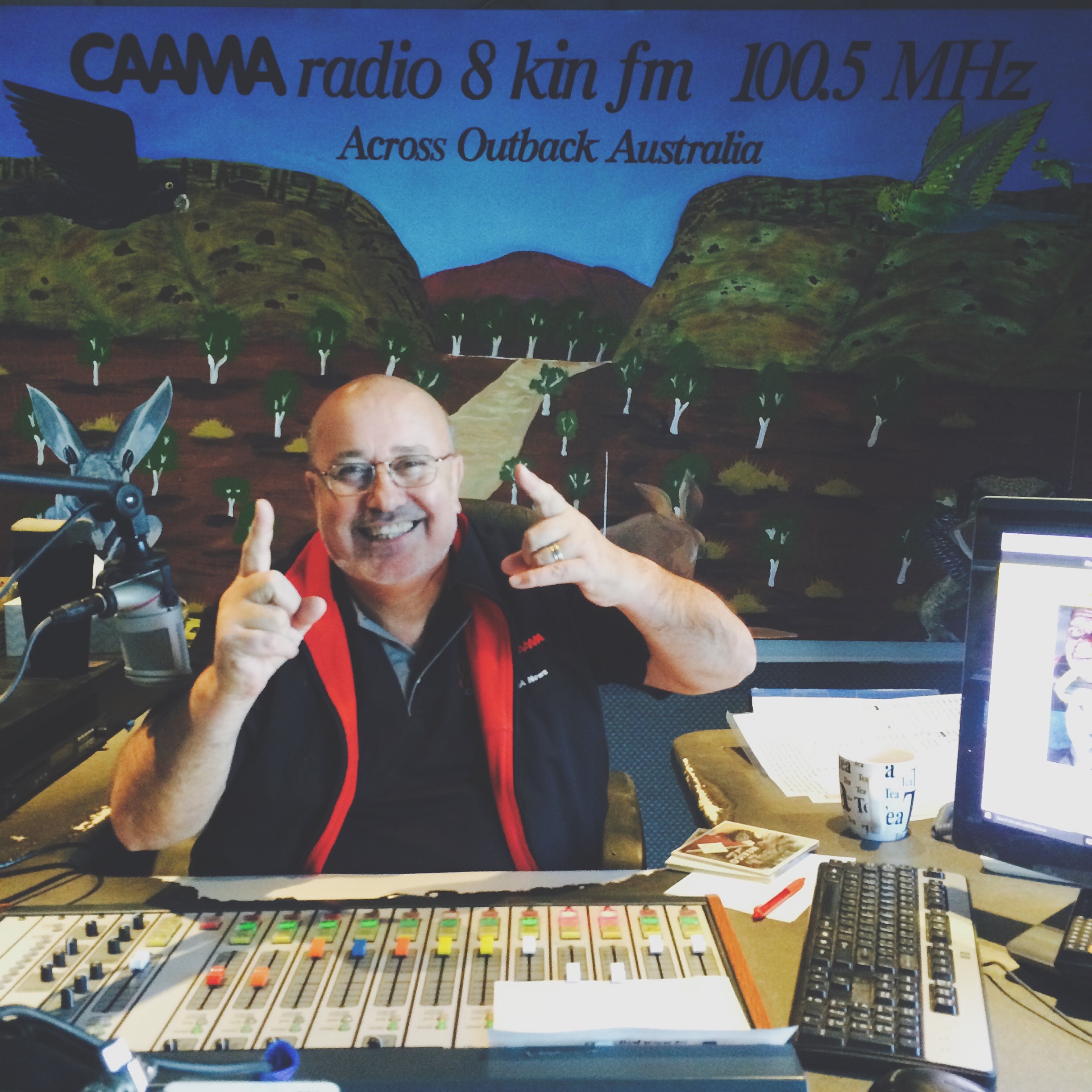 G-Man at CAAMA Radio, Alice Springs.