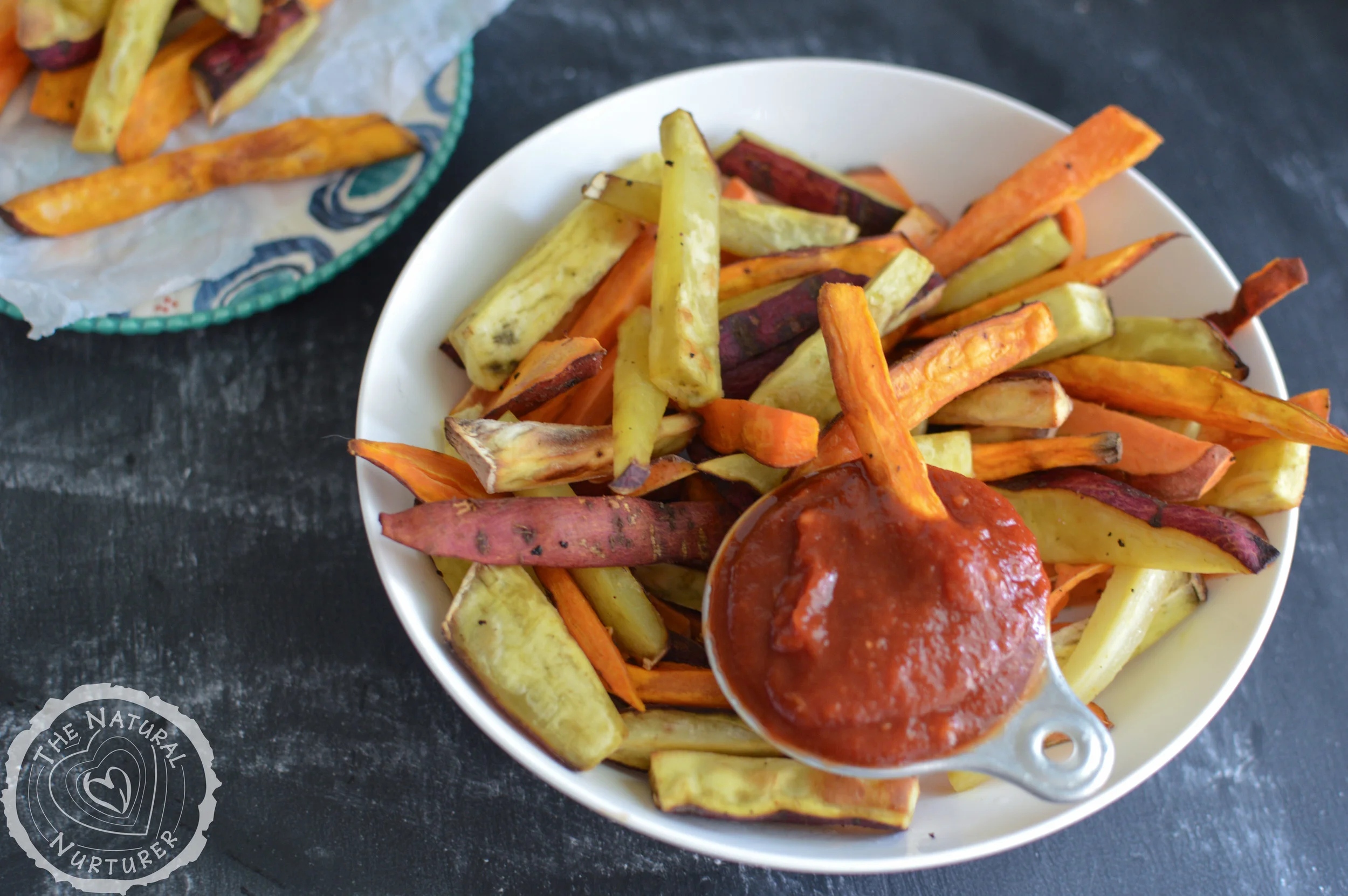 Baked Sweet Potato Fries with Homemade Ketchup