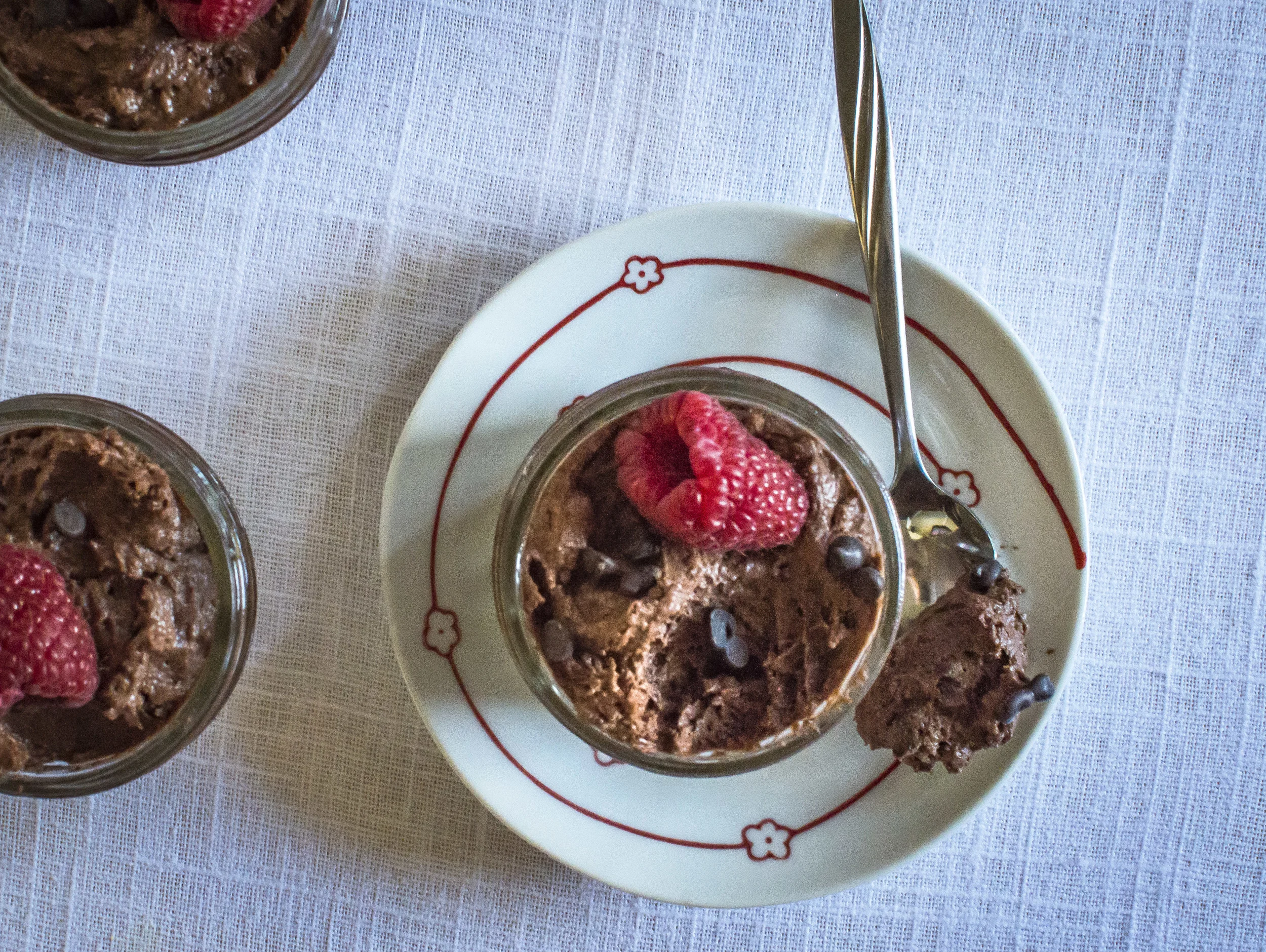 Easy Chocolate Raspberry Mousse (dairy-free)