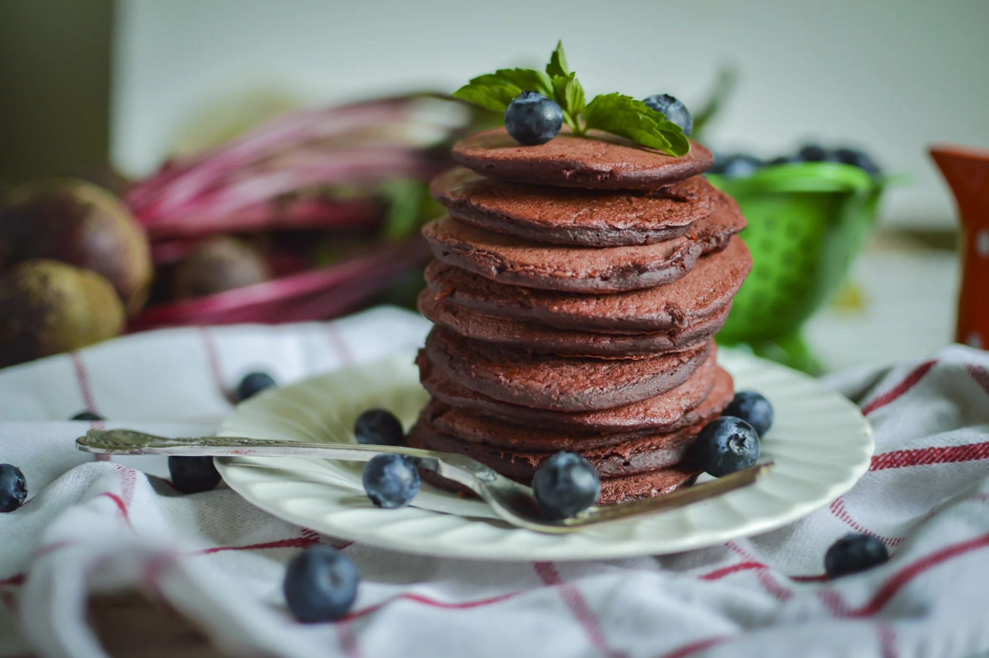 All Natural Red Velvet Pancakes (gluten free + egg free)