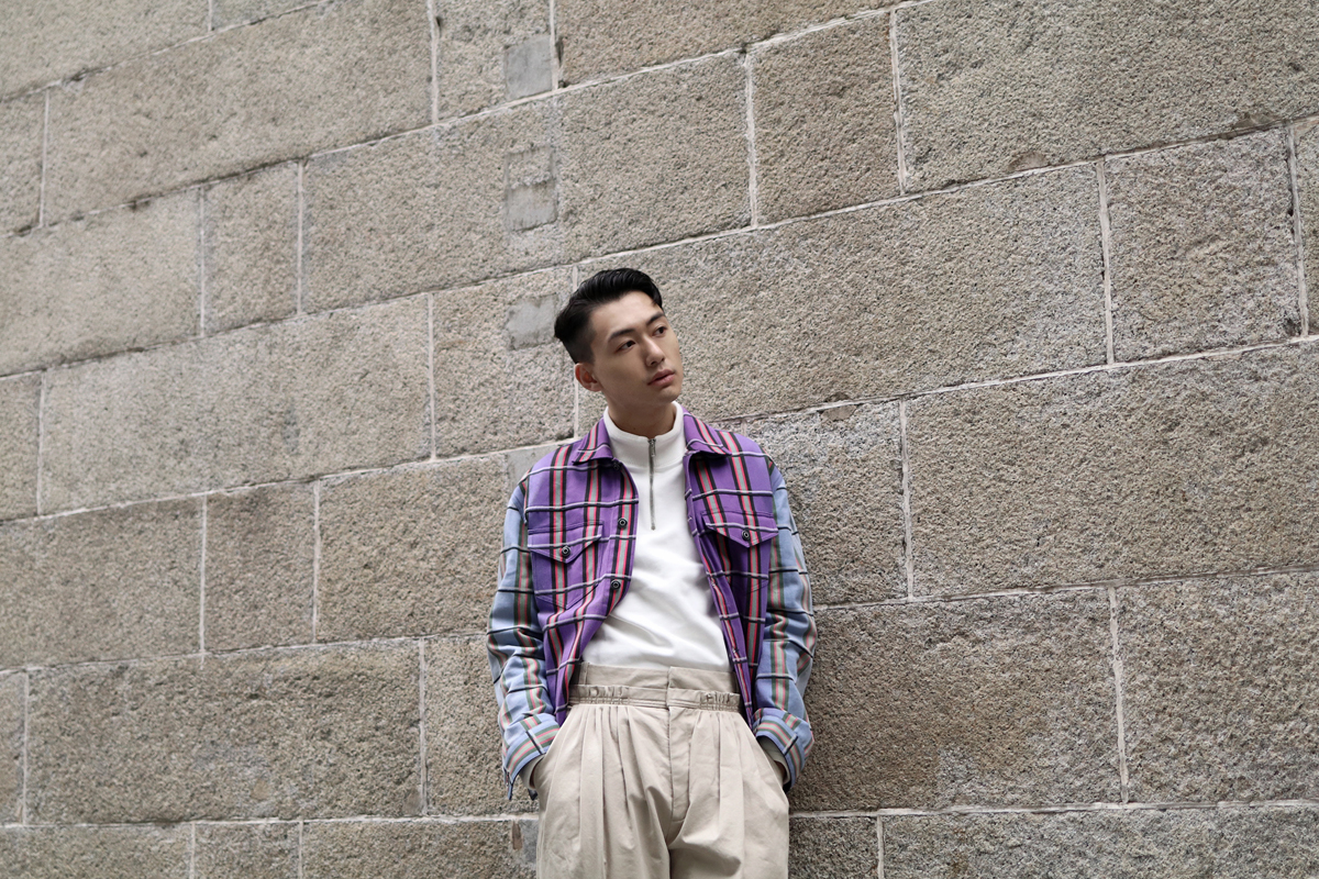 JW Anderson jacket and pants, A.P.C. zipped jumper from ITHK, Vans Old Skool