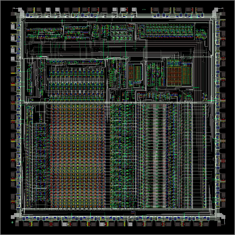 Screenshot of the Visual ARM1 simulator, showing the activity inside the ARM1 chip as it executes a program.