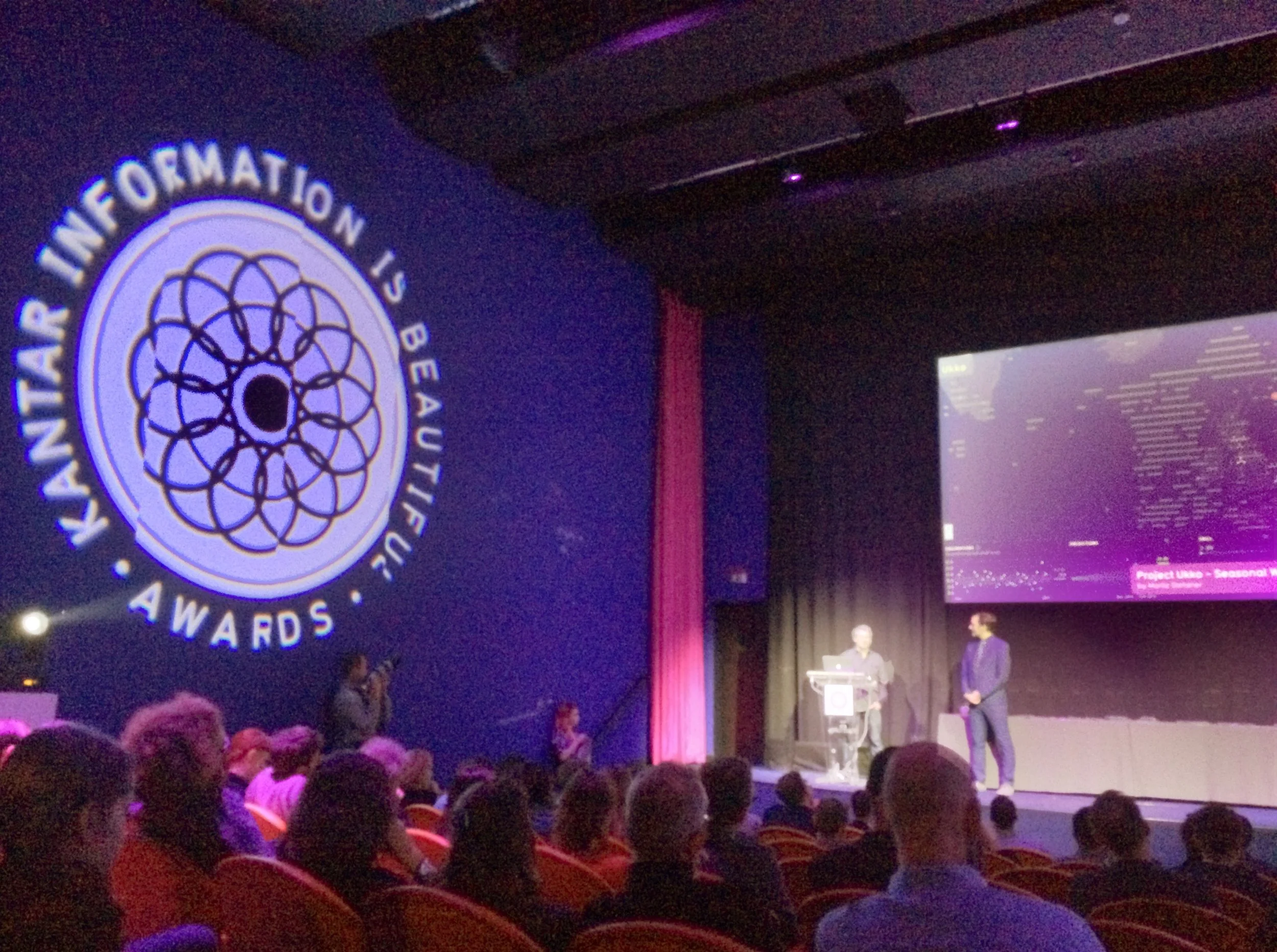 Moritz Stefaner all agog at receiving his award for 'outstanding individual'.
