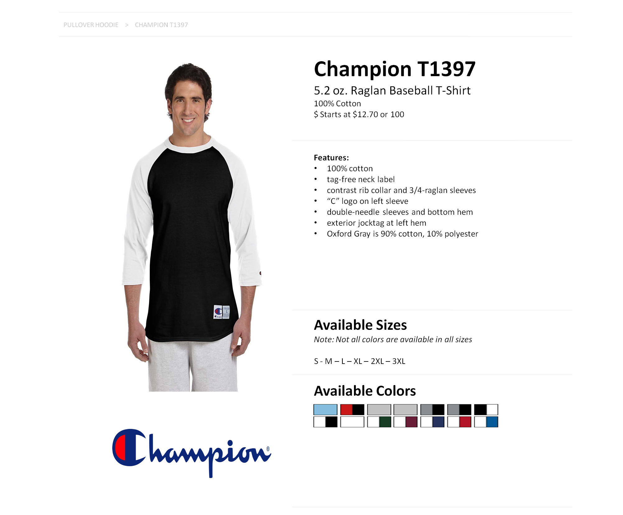 champion raglan t shirt