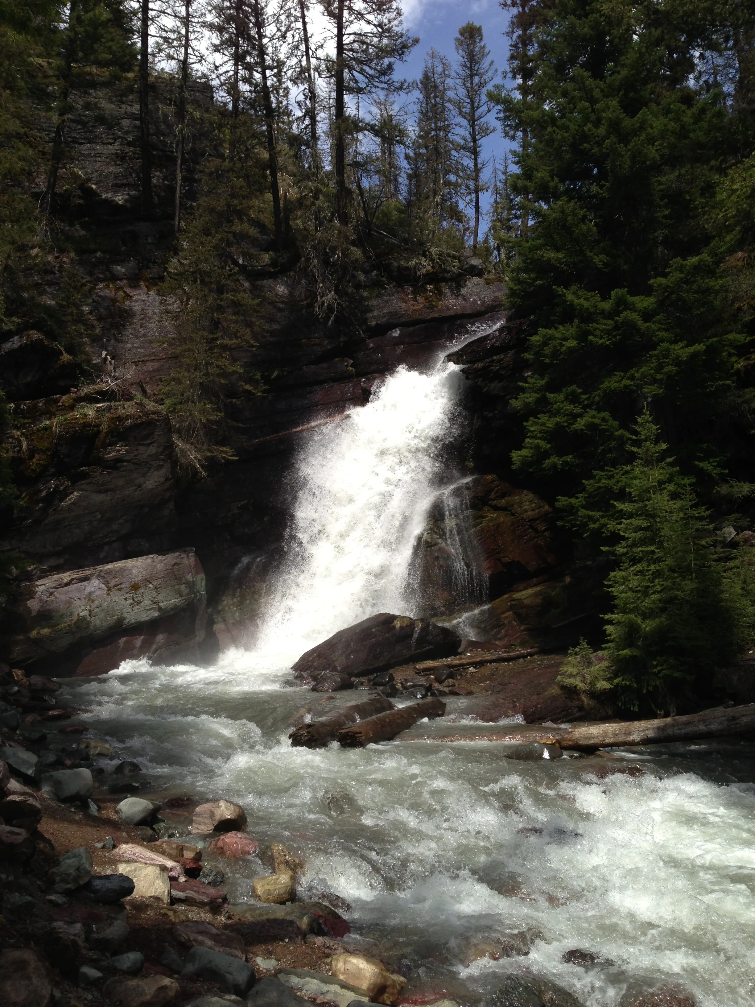 Baring Falls rages just off Going-to the-Sun Road.