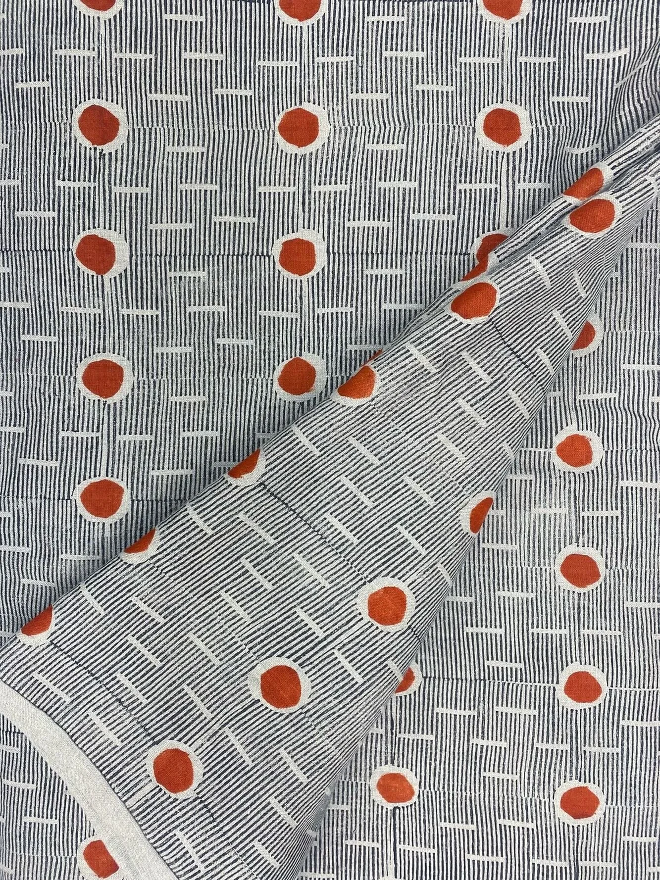 It seems right to post one of my quilts today which I haven't done in quite a while - Autumn is really setting in and the cherry tree in the garden is glowing a beautiful florescent orange at the moment. Here is my Saffron Spot quilt which I hand blo