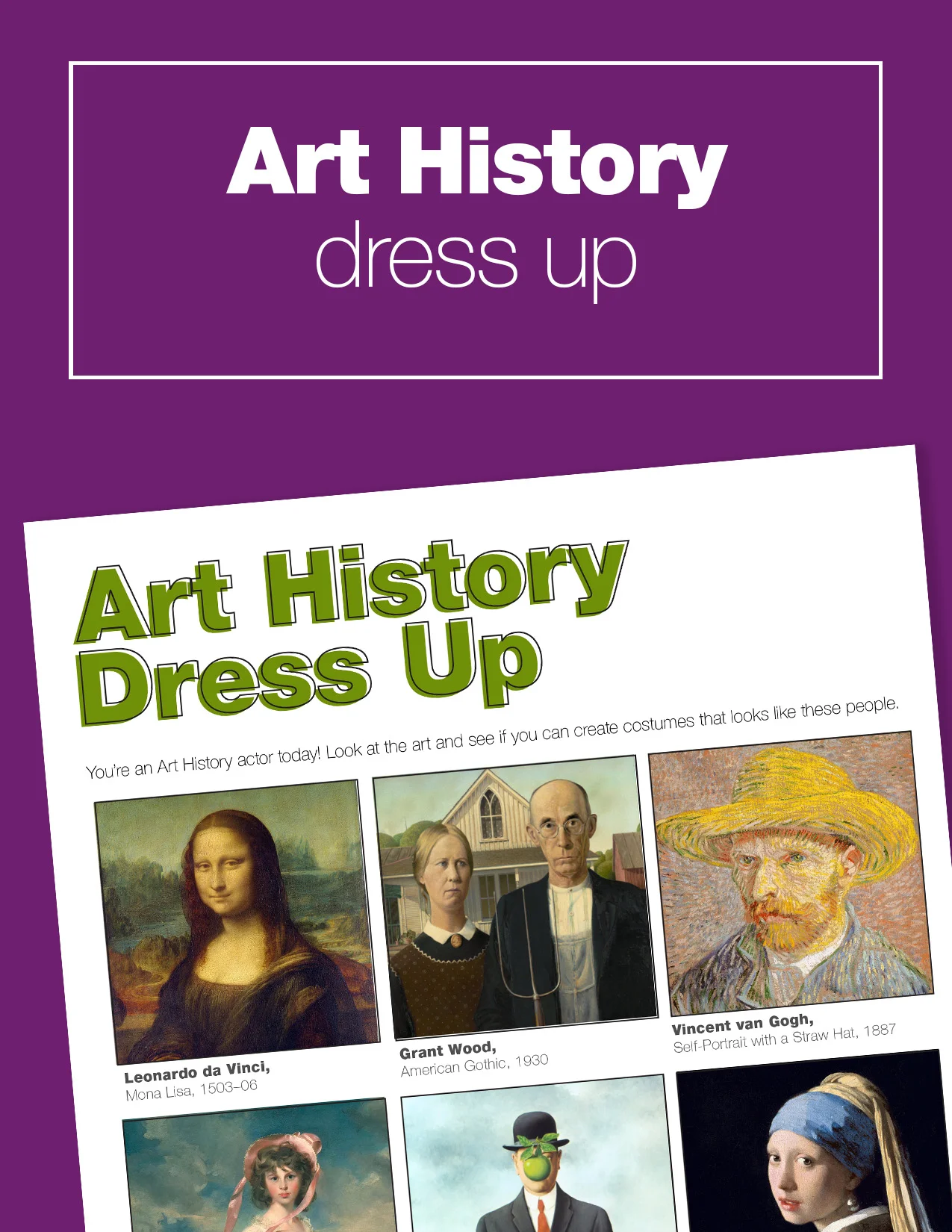 Art History Dress Up Learning Through Play Art History Kids
