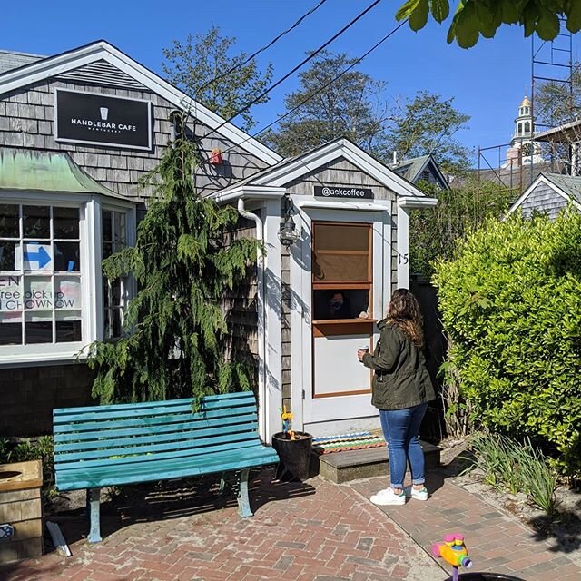 What nantucket innovations and adaptations are you seeing? Here are 2 I see from @ackcoffee - the nice straw holder so it doesn't get soggy before I pick it up and the door turned pick up window.  #nantucketinnovation
#innovation 
#innovationdoesntva