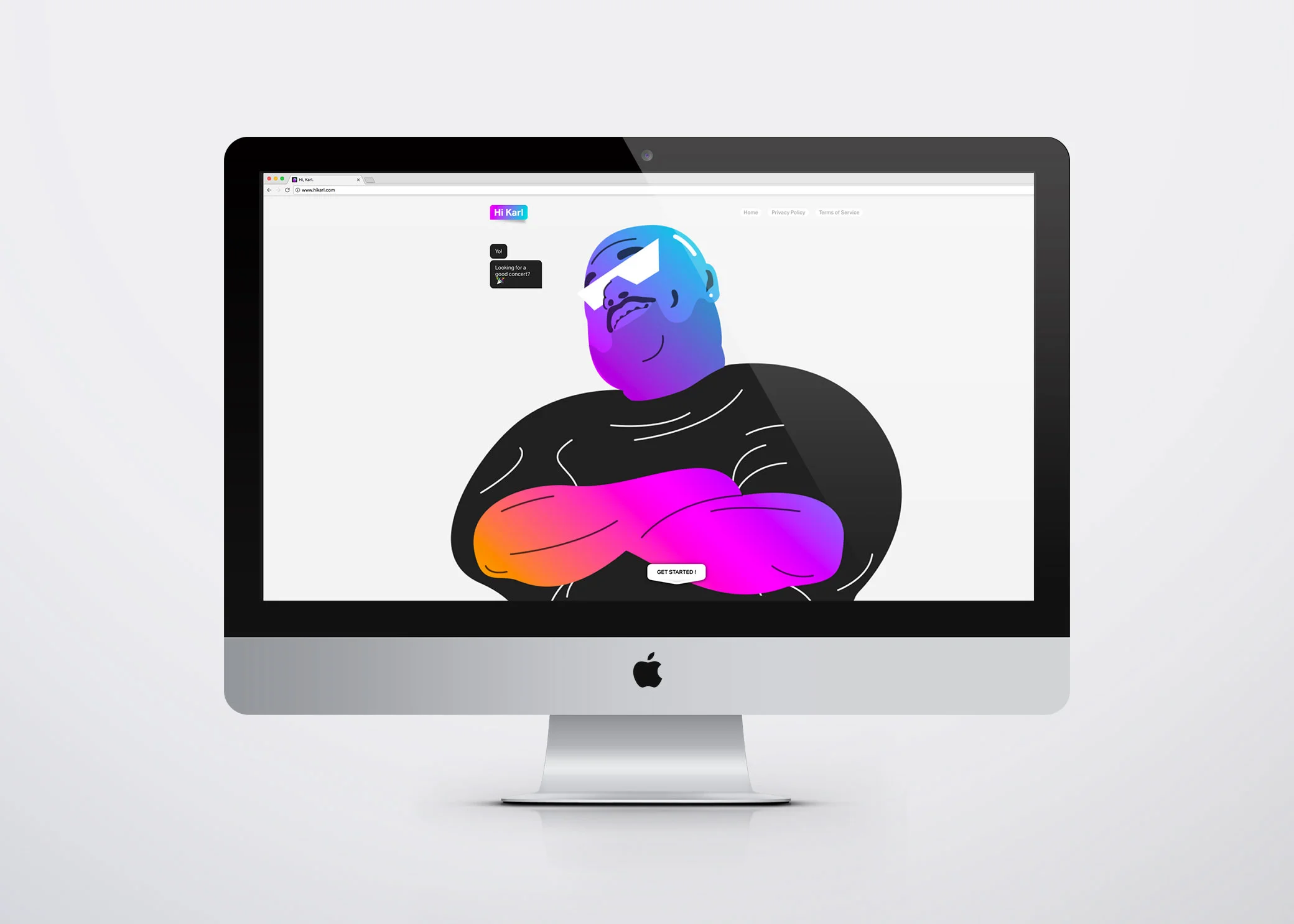 Current Hi Karl Landing Page