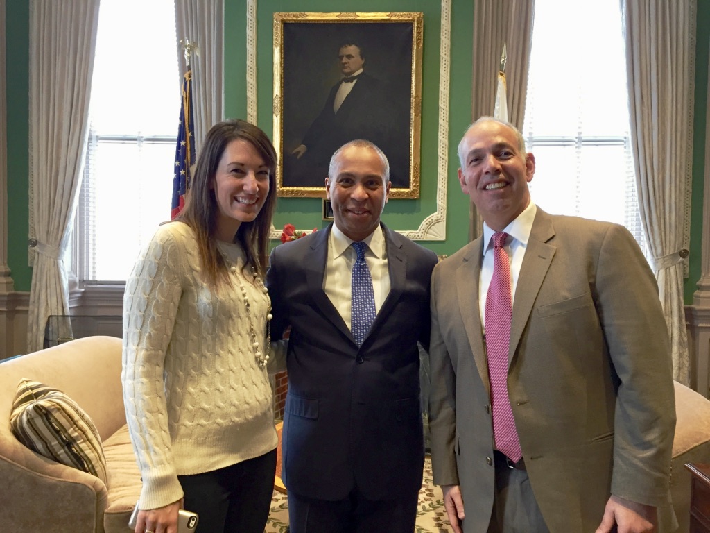 Charles and Kate saying goodbye to former Governor Deval Patrick