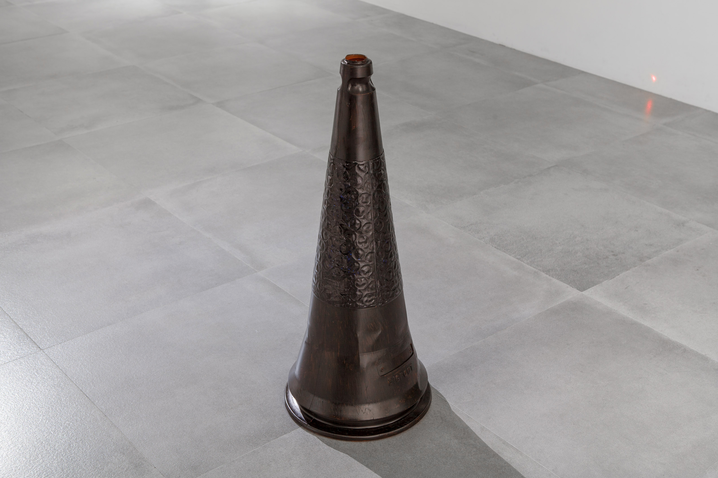 Leave No Trace , pen and ink on plastic cone, 280x280x750mm, 2015