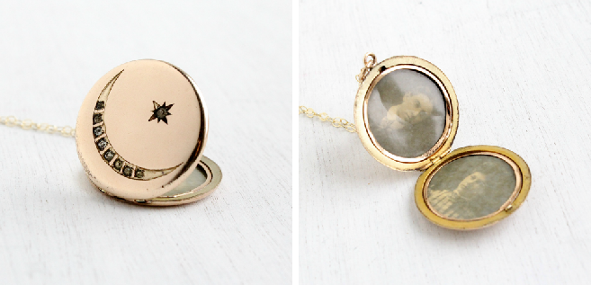 Antique Star and Moon Locket, circa early 1900s
