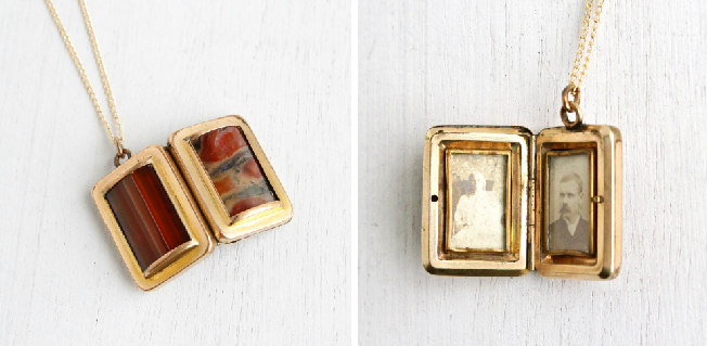 Victorian Era Agate Locket, Circa late 1800s