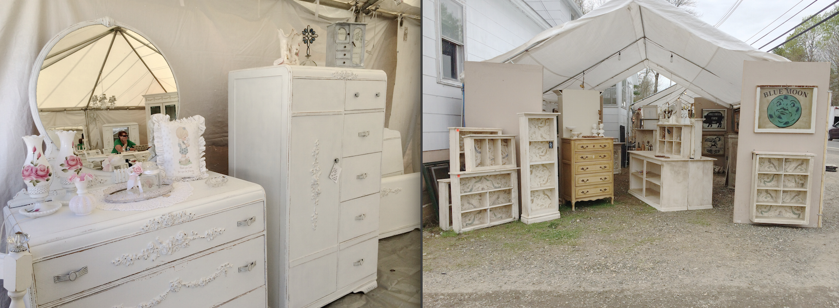Lots of shabby chic furniture